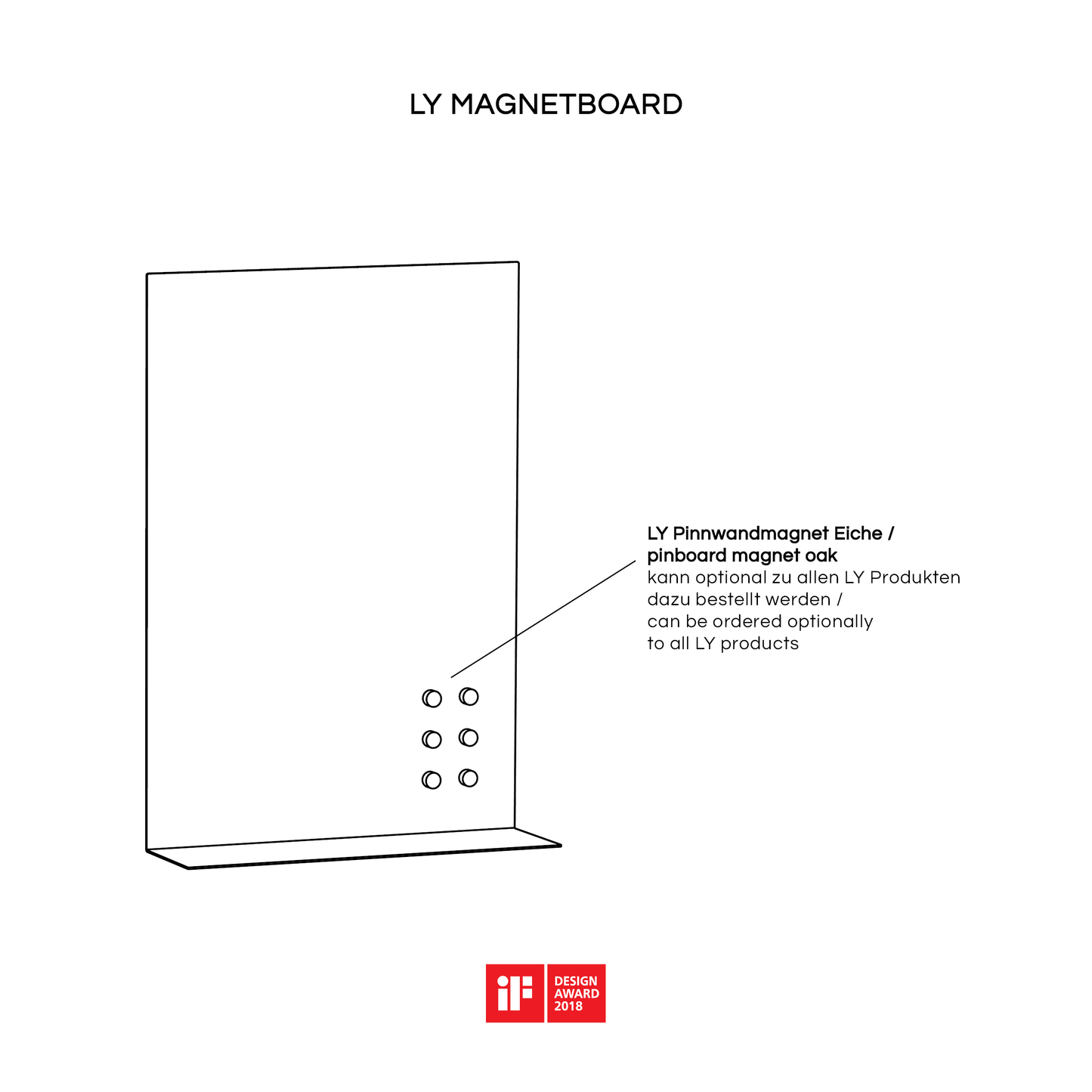 LY MAGNETBOARD optional mit Magneten