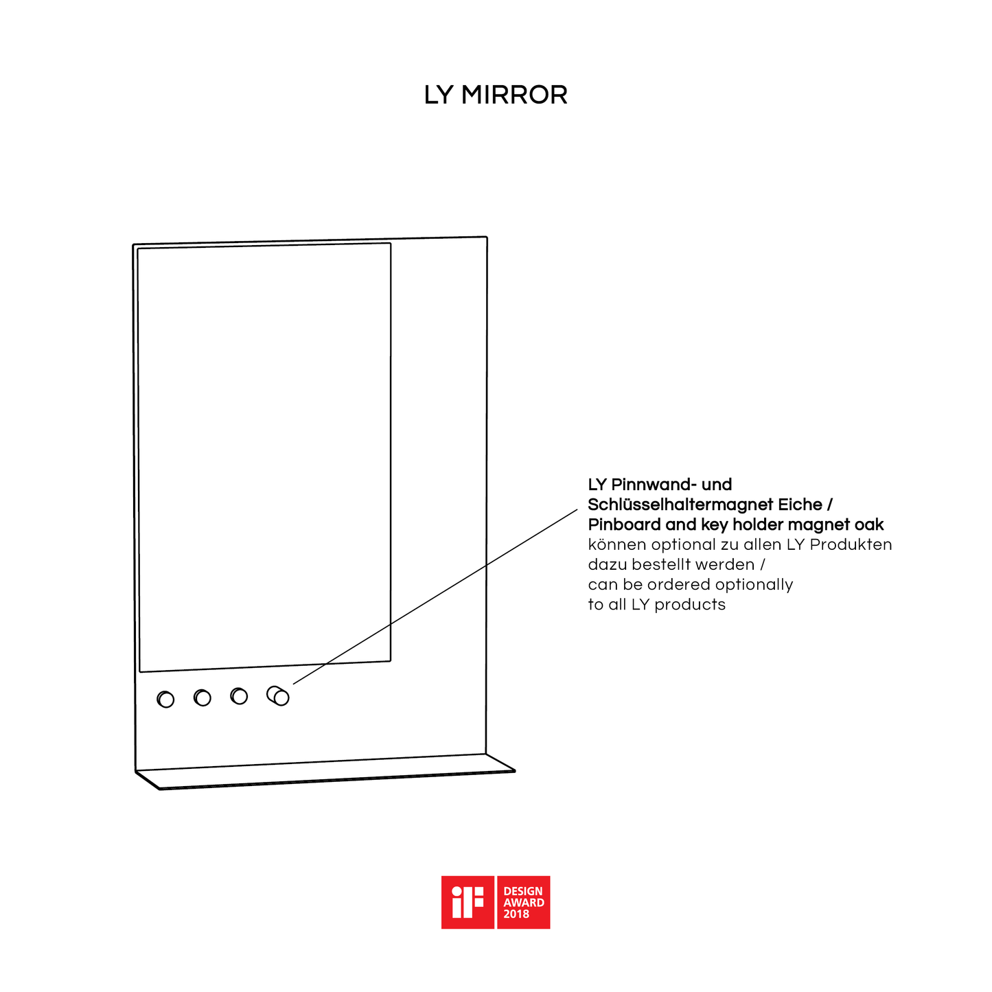 LY MIRROR optional mit Magneten