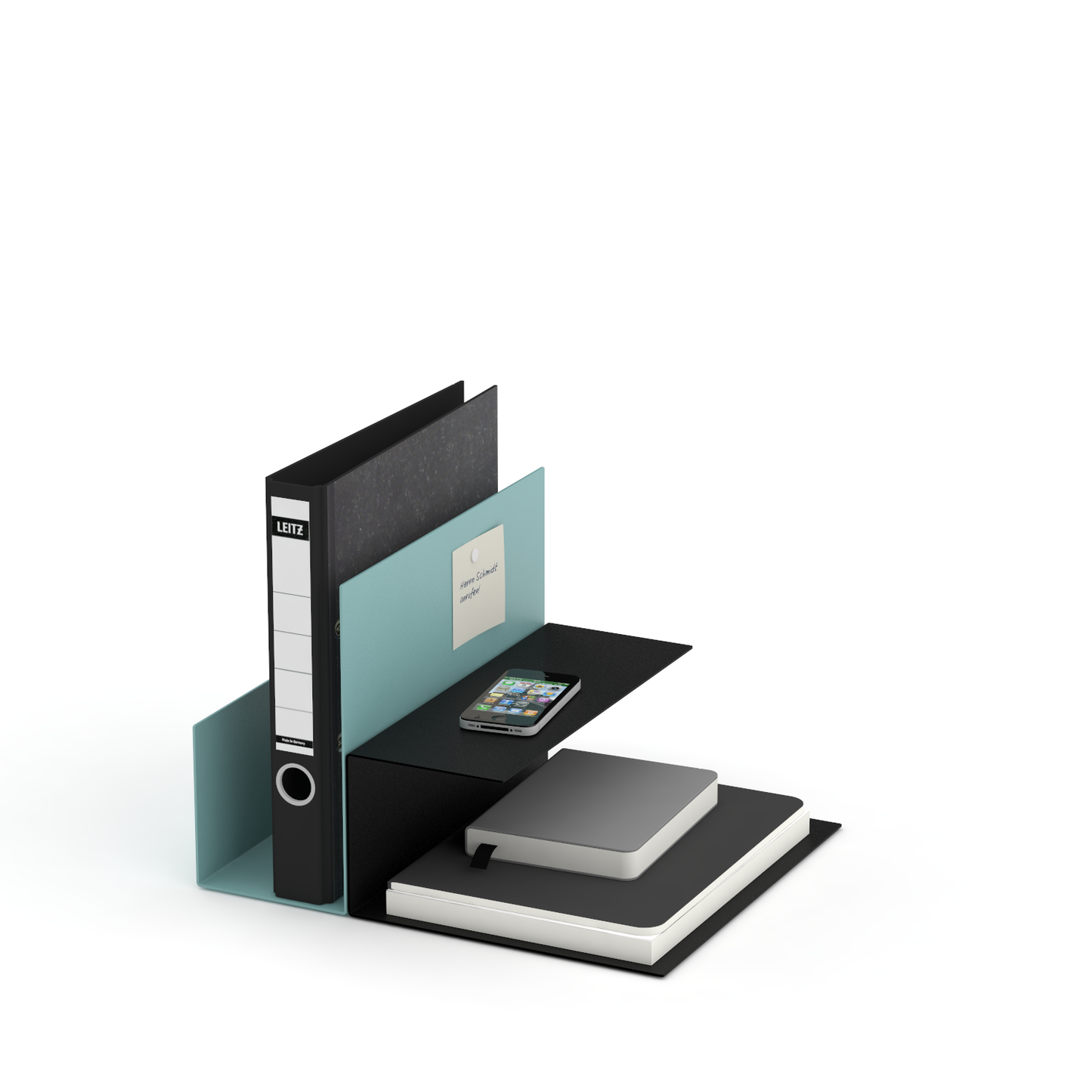 EL ist ein Bausatz für praktische Ablagen, mehrstöckige Buch- und Zeitschriftenständer, Schallplattenhalter, Mini Office und vieles mehr. Mit dem farbig beschichteten Metallelement und kleinen Magneten können eine Vielzahl an Kombinationen zusammengesetzt werden. Das Produkt EL lässt sich auch mit dem Produkt BIG EL kombinieren.