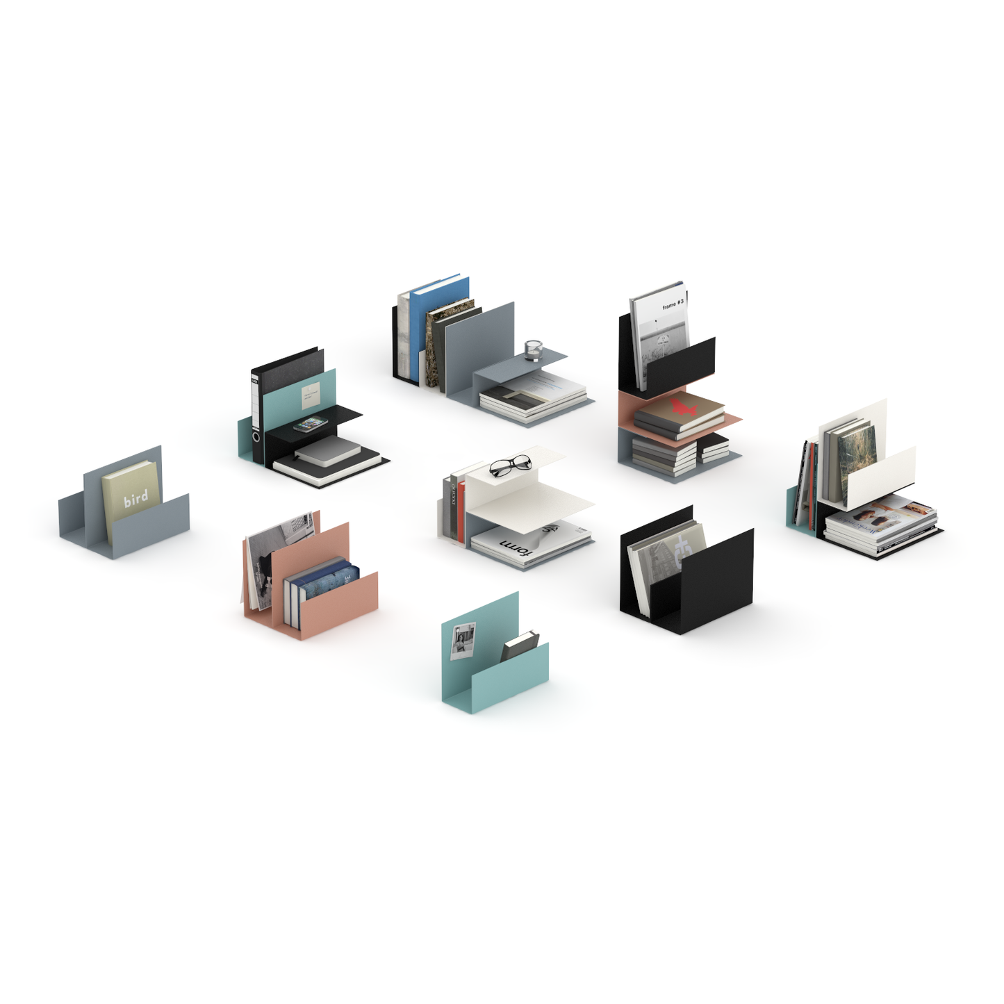 LEISE Design EL ist ein Bausatz für praktische Ablagen, mehrstöckige Buch- und Zeitschriftenständer, Schallplattenhalter, Mini Office und vieles mehr. Mit dem farbig beschichteten Metallelement und kleinen Magneten können eine Vielzahl an Kombinationen zusammengesetzt werden. Das Produkt EL lässt sich auch mit dem Produkt BIG EL kombinieren.