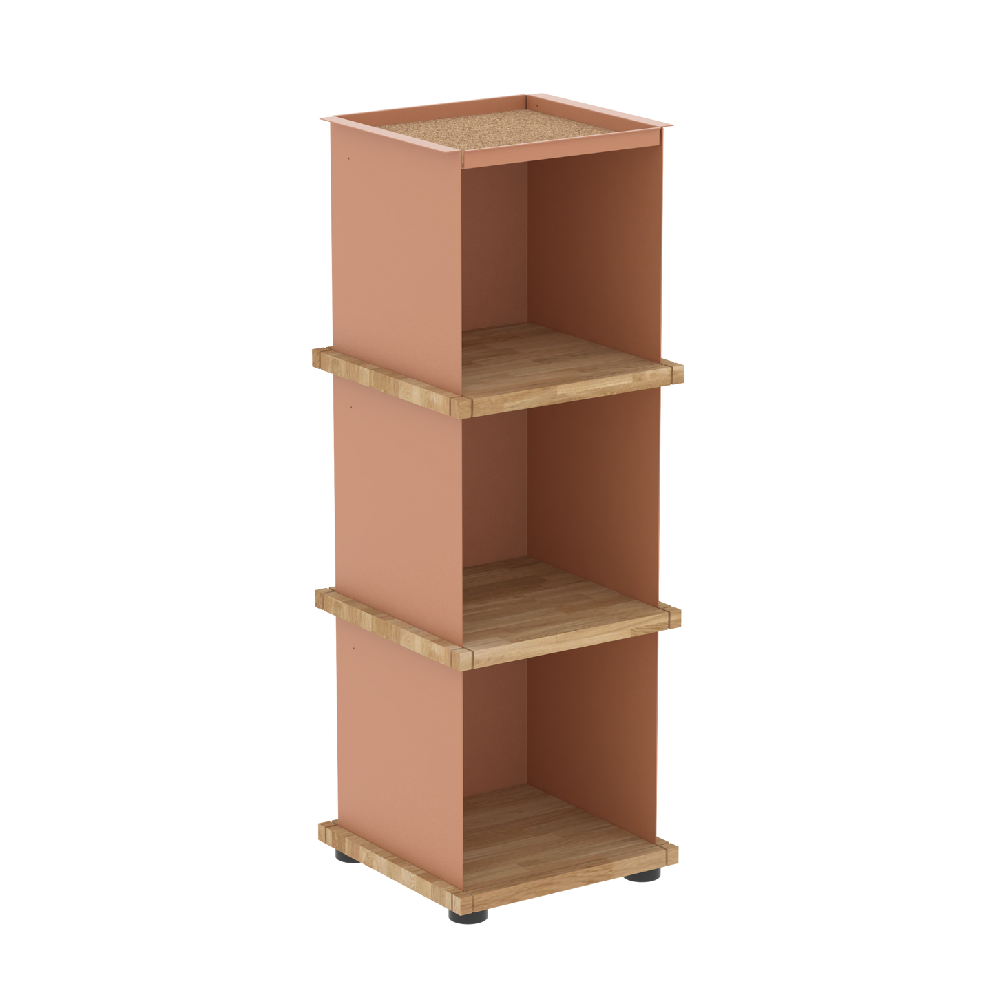 YU TRAY SHELF 1x3 – Ein schmales Regal mit besonderem Kopf. Denn beim oberen Abschluss handelt es sich um das vielseitige Tablett YU TRAY. Ein vielseitiges, universell verwendbares Regal, dass Raum und Ablagefläche auch an den kleinsten Orten schafft. Ideal für den Flur, das Homeoffice, die Küche, das Bad und überall, wo Stauraum benötigt wird.
