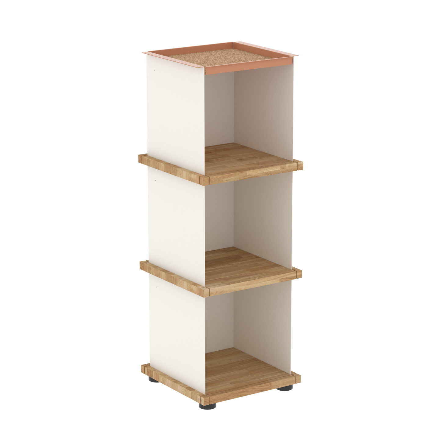 YU TRAY SHELF 1x3 – Ein schmales Regal mit besonderem Kopf. Denn beim oberen Abschluss handelt es sich um das vielseitige Tablett YU TRAY. Ein vielseitiges, universell verwendbares Regal, dass Raum und Ablagefläche auch an den kleinsten Orten schafft. Ideal für den Flur, das Homeoffice, die Küche, das Bad und überall, wo Stauraum benötigt wird.