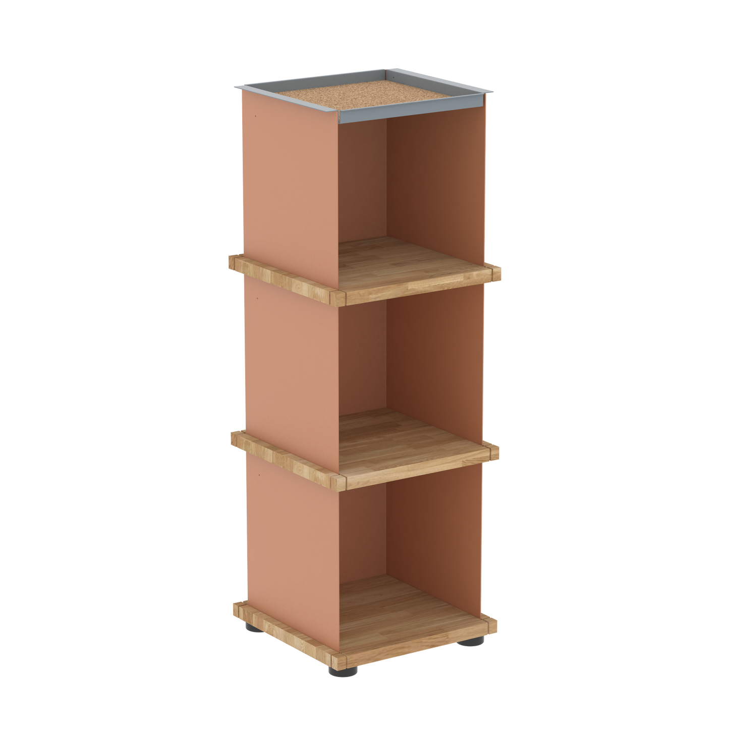 YU TRAY SHELF 1x3 – Ein schmales Regal mit besonderem Kopf. Denn beim oberen Abschluss handelt es sich um das vielseitige Tablett YU TRAY. Ein vielseitiges, universell verwendbares Regal, dass Raum und Ablagefläche auch an den kleinsten Orten schafft. Ideal für den Flur, das Homeoffice, die Küche, das Bad und überall, wo Stauraum benötigt wird.