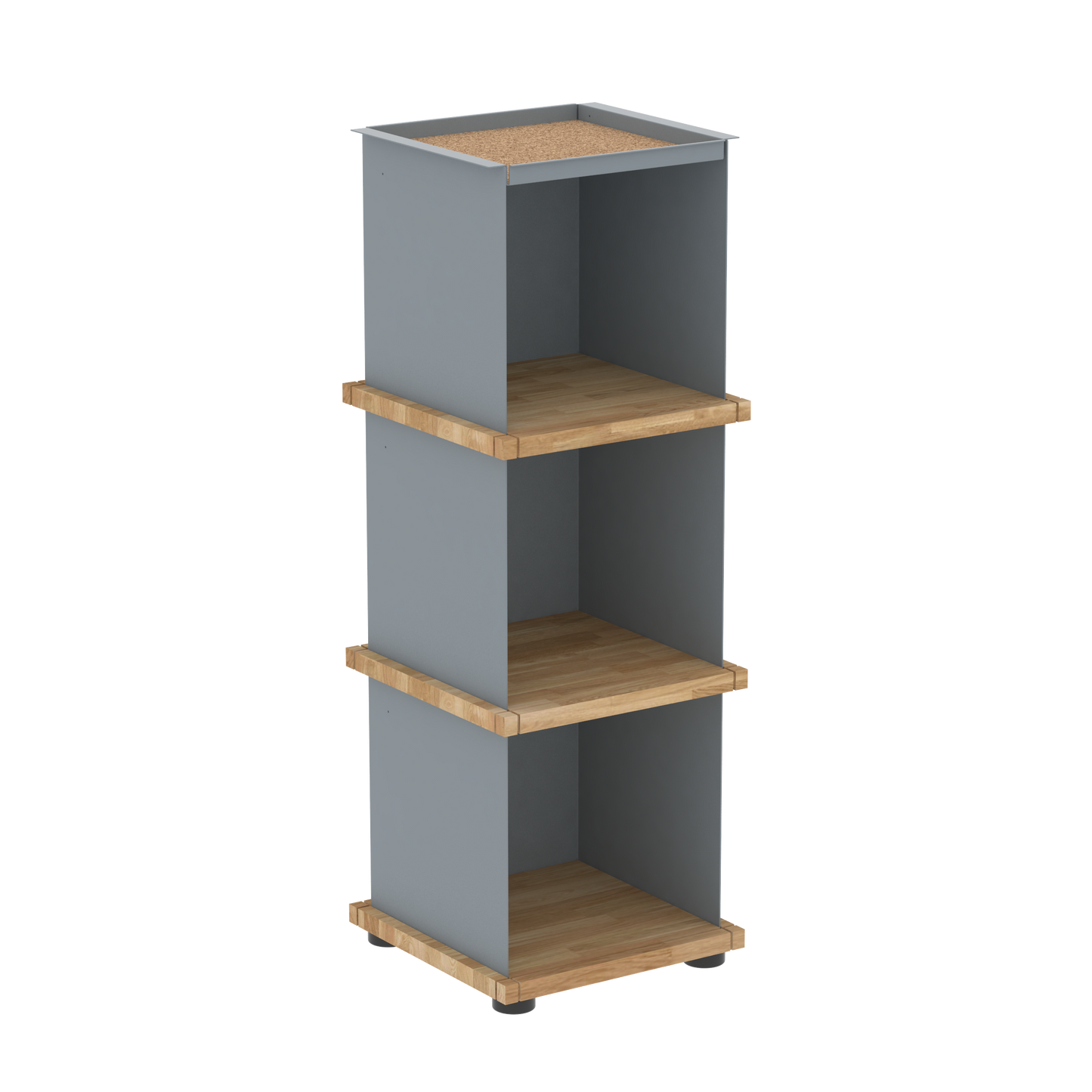 YU TRAY SHELF 1x3 – Ein schmales Regal mit besonderem Kopf. Denn beim oberen Abschluss handelt es sich um das vielseitige Tablett YU TRAY. Ein vielseitiges, universell verwendbares Regal, dass Raum und Ablagefläche auch an den kleinsten Orten schafft. Ideal für den Flur, das Homeoffice, die Küche, das Bad und überall, wo Stauraum benötigt wird.