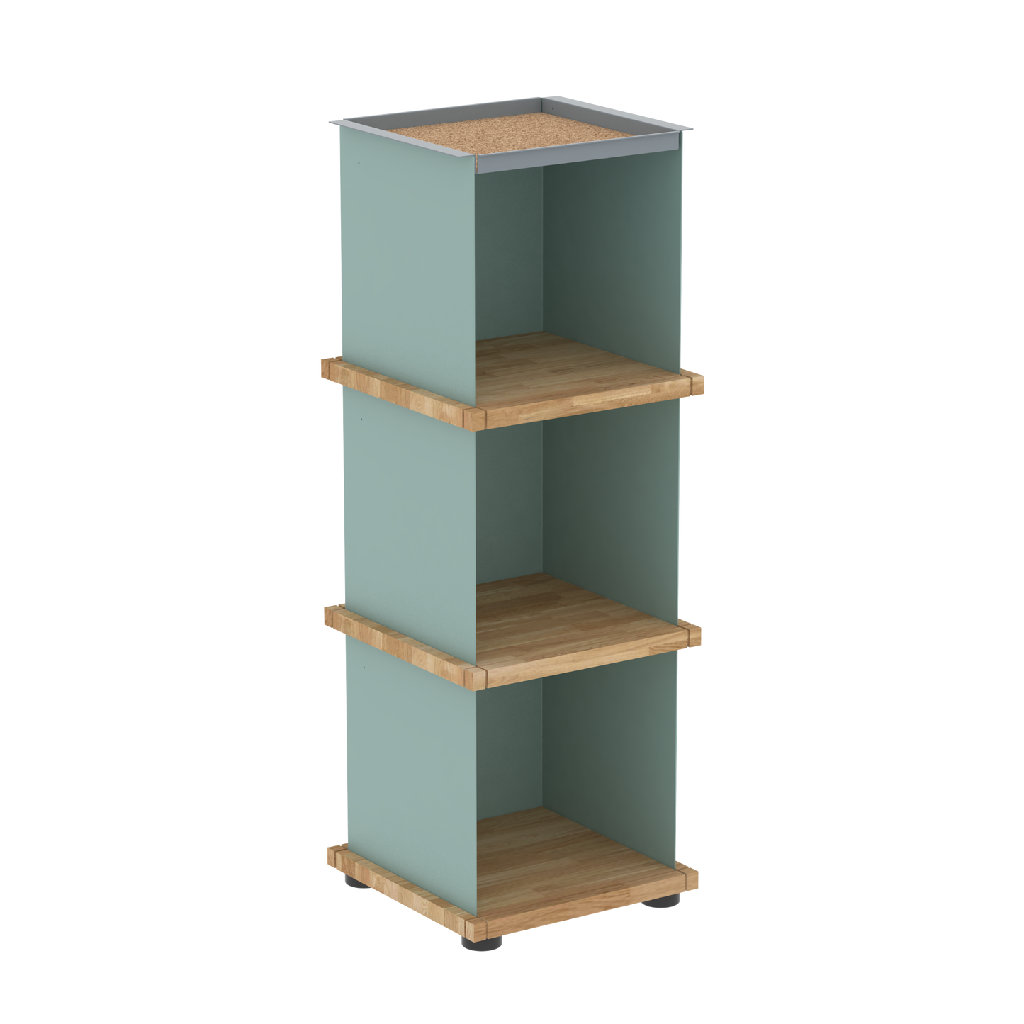 YU TRAY SHELF 1x3 – Ein schmales Regal mit besonderem Kopf. Denn beim oberen Abschluss handelt es sich um das vielseitige Tablett YU TRAY. Ein vielseitiges, universell verwendbares Regal, dass Raum und Ablagefläche auch an den kleinsten Orten schafft. Ideal für den Flur, das Homeoffice, die Küche, das Bad und überall, wo Stauraum benötigt wird.