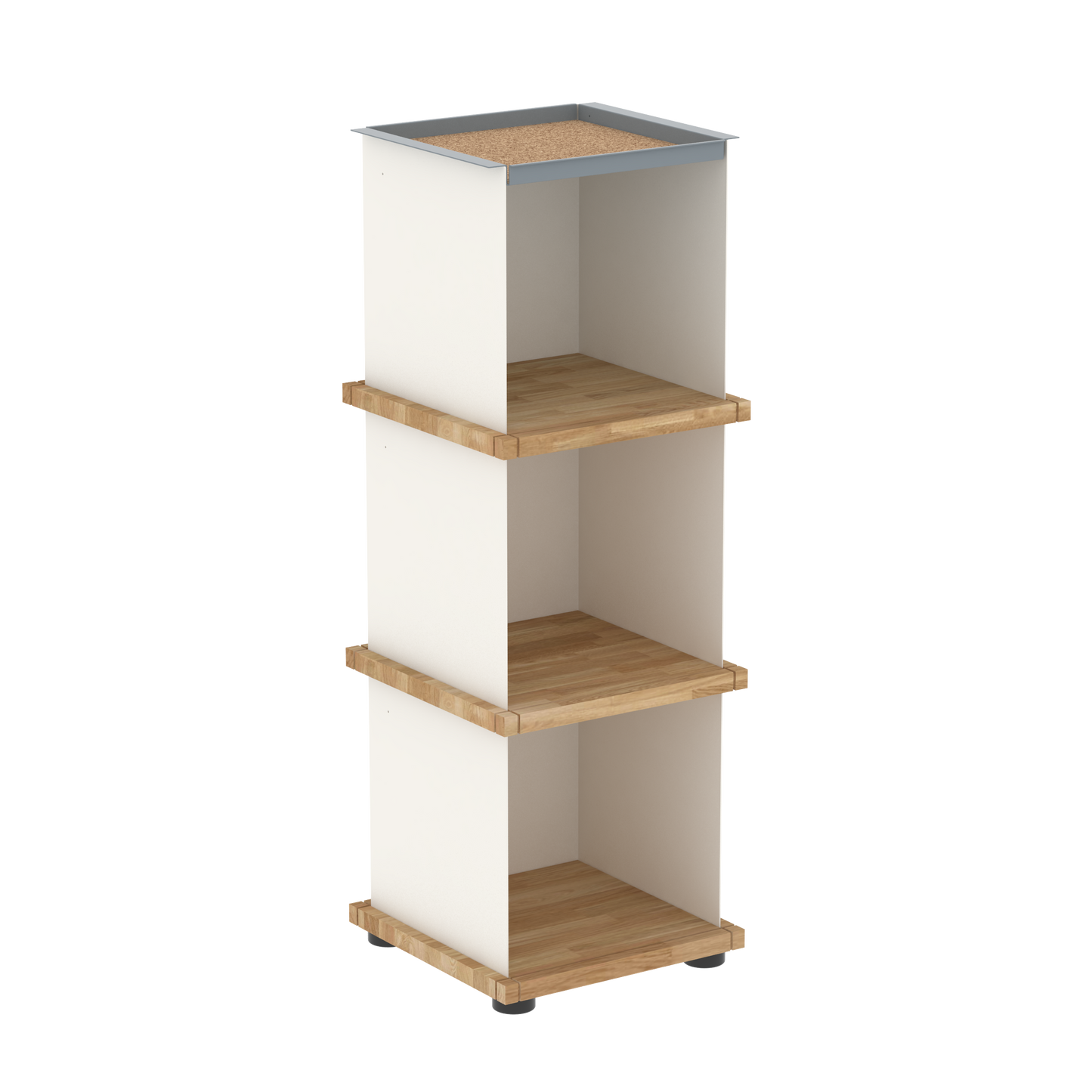 YU TRAY SHELF 1x3 – Ein schmales Regal mit besonderem Kopf. Denn beim oberen Abschluss handelt es sich um das vielseitige Tablett YU TRAY. Ein vielseitiges, universell verwendbares Regal, dass Raum und Ablagefläche auch an den kleinsten Orten schafft. Ideal für den Flur, das Homeoffice, die Küche, das Bad und überall, wo Stauraum benötigt wird.