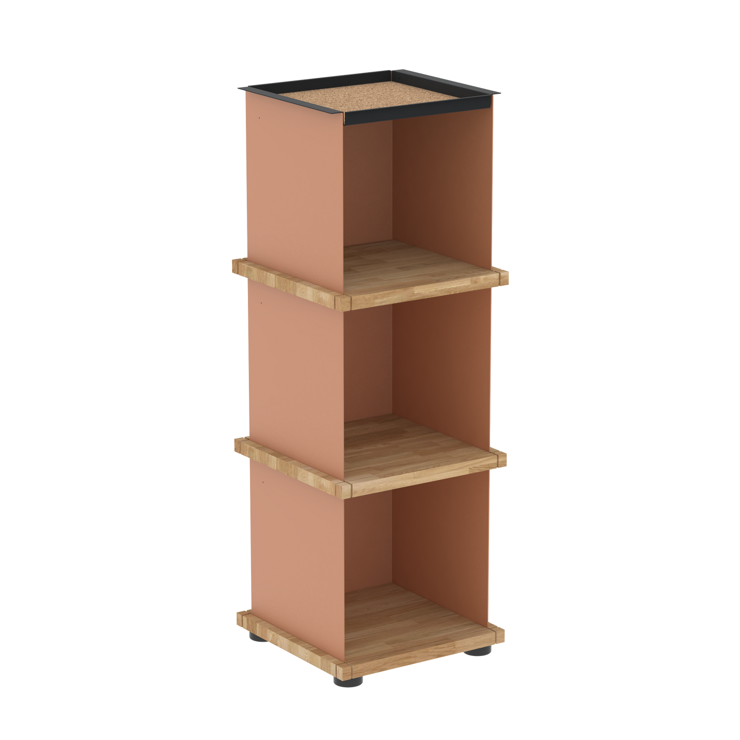 YU TRAY SHELF 1x3 – Ein schmales Regal mit besonderem Kopf. Denn beim oberen Abschluss handelt es sich um das vielseitige Tablett YU TRAY. Ein vielseitiges, universell verwendbares Regal, dass Raum und Ablagefläche auch an den kleinsten Orten schafft. Ideal für den Flur, das Homeoffice, die Küche, das Bad und überall, wo Stauraum benötigt wird.