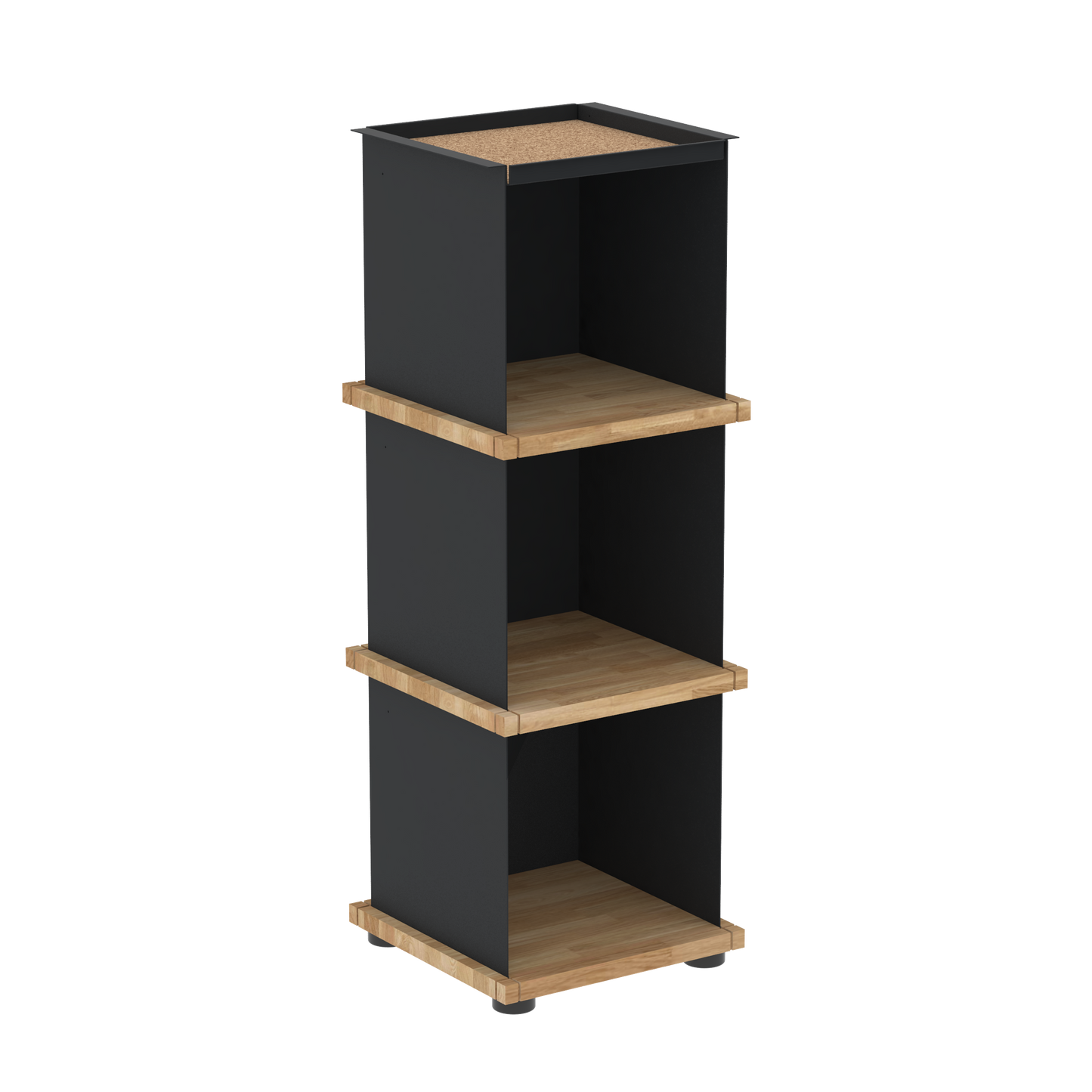 YU TRAY SHELF 1x3 – Ein schmales Regal mit besonderem Kopf. Denn beim oberen Abschluss handelt es sich um das vielseitige Tablett YU TRAY. Ein vielseitiges, universell verwendbares Regal, dass Raum und Ablagefläche auch an den kleinsten Orten schafft. Ideal für den Flur, das Homeoffice, die Küche, das Bad und überall, wo Stauraum benötigt wird.