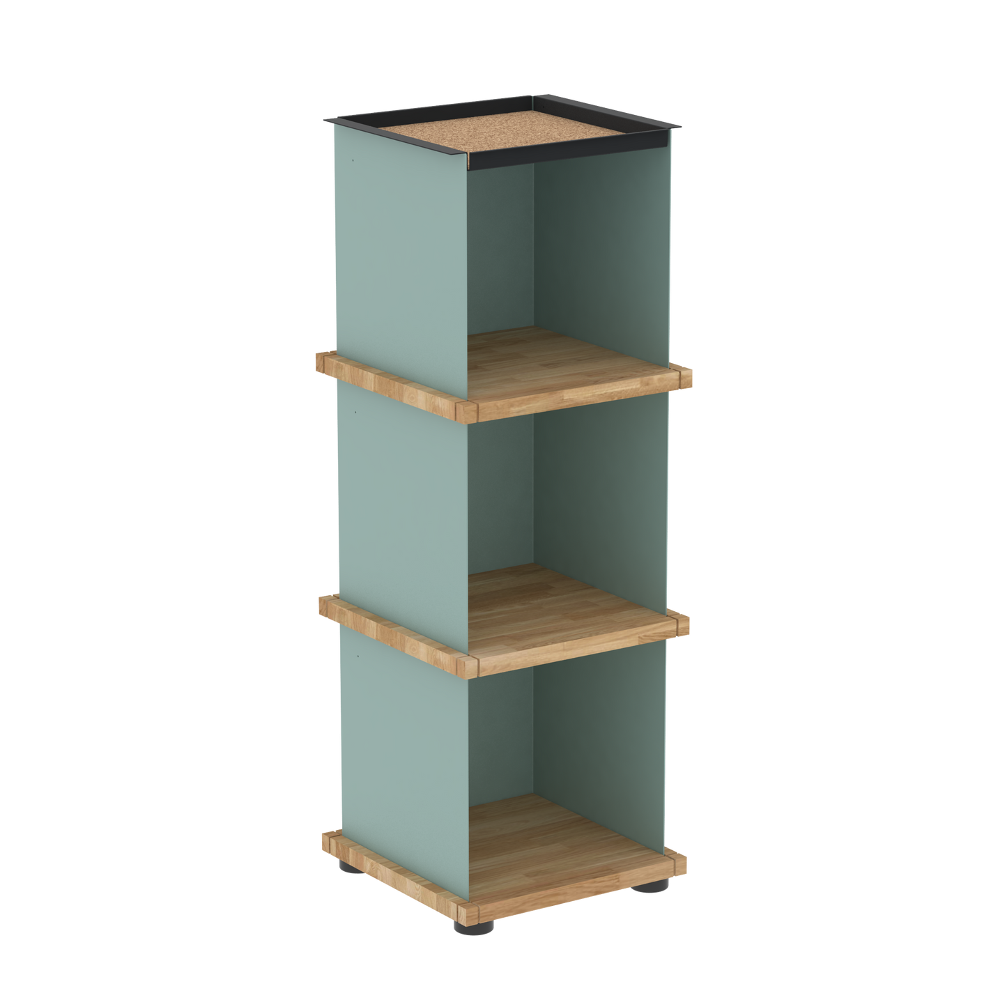 YU TRAY SHELF 1x3 – Ein schmales Regal mit besonderem Kopf. Denn beim oberen Abschluss handelt es sich um das vielseitige Tablett YU TRAY. Ein vielseitiges, universell verwendbares Regal, dass Raum und Ablagefläche auch an den kleinsten Orten schafft. Ideal für den Flur, das Homeoffice, die Küche, das Bad und überall, wo Stauraum benötigt wird.