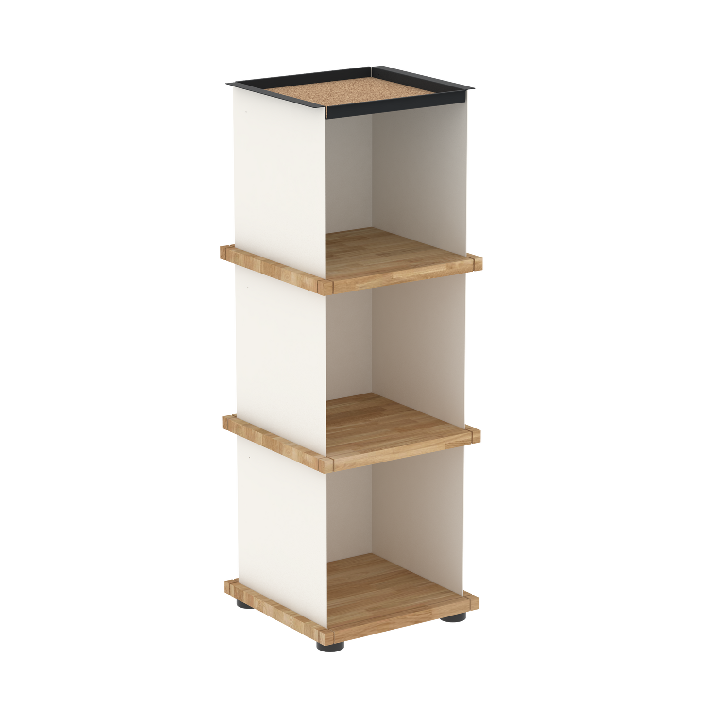 YU TRAY SHELF 1x3 – Ein schmales Regal mit besonderem Kopf. Denn beim oberen Abschluss handelt es sich um das vielseitige Tablett YU TRAY. Ein vielseitiges, universell verwendbares Regal, dass Raum und Ablagefläche auch an den kleinsten Orten schafft. Ideal für den Flur, das Homeoffice, die Küche, das Bad und überall, wo Stauraum benötigt wird.