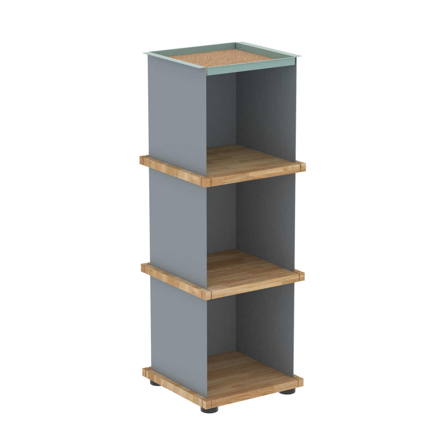 YU TRAY SHELF 1x3 – Ein schmales Regal mit besonderem Kopf. Denn beim oberen Abschluss handelt es sich um das vielseitige Tablett YU TRAY. Ein vielseitiges, universell verwendbares Regal, dass Raum und Ablagefläche auch an den kleinsten Orten schafft. Ideal für den Flur, das Homeoffice, die Küche, das Bad und überall, wo Stauraum benötigt wird.