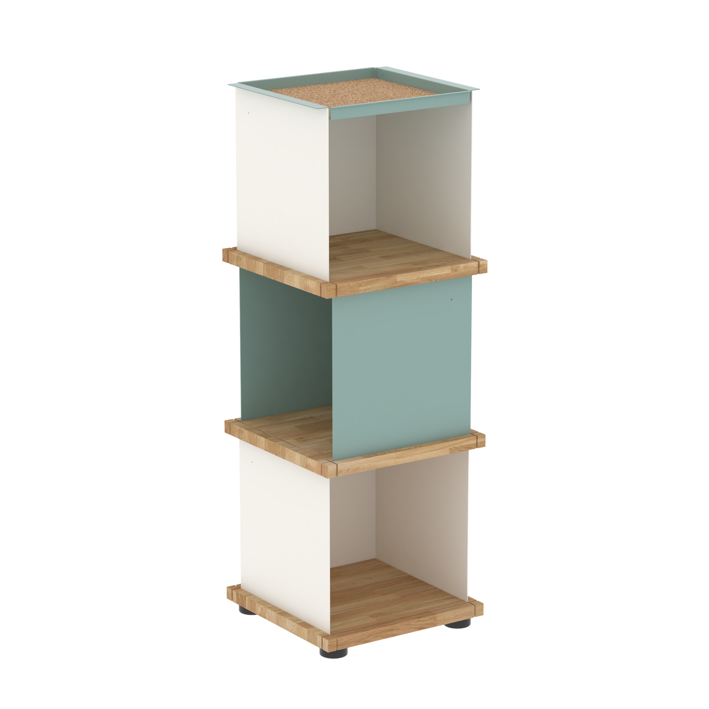 YU TRAY SHELF 1x3 – Ein schmales Regal mit besonderem Kopf. Denn beim oberen Abschluss handelt es sich um das vielseitige Tablett YU TRAY. Ein vielseitiges, universell verwendbares Regal, dass Raum und Ablagefläche auch an den kleinsten Orten schafft. Ideal für den Flur, das Homeoffice, die Küche, das Bad und überall, wo Stauraum benötigt wird.