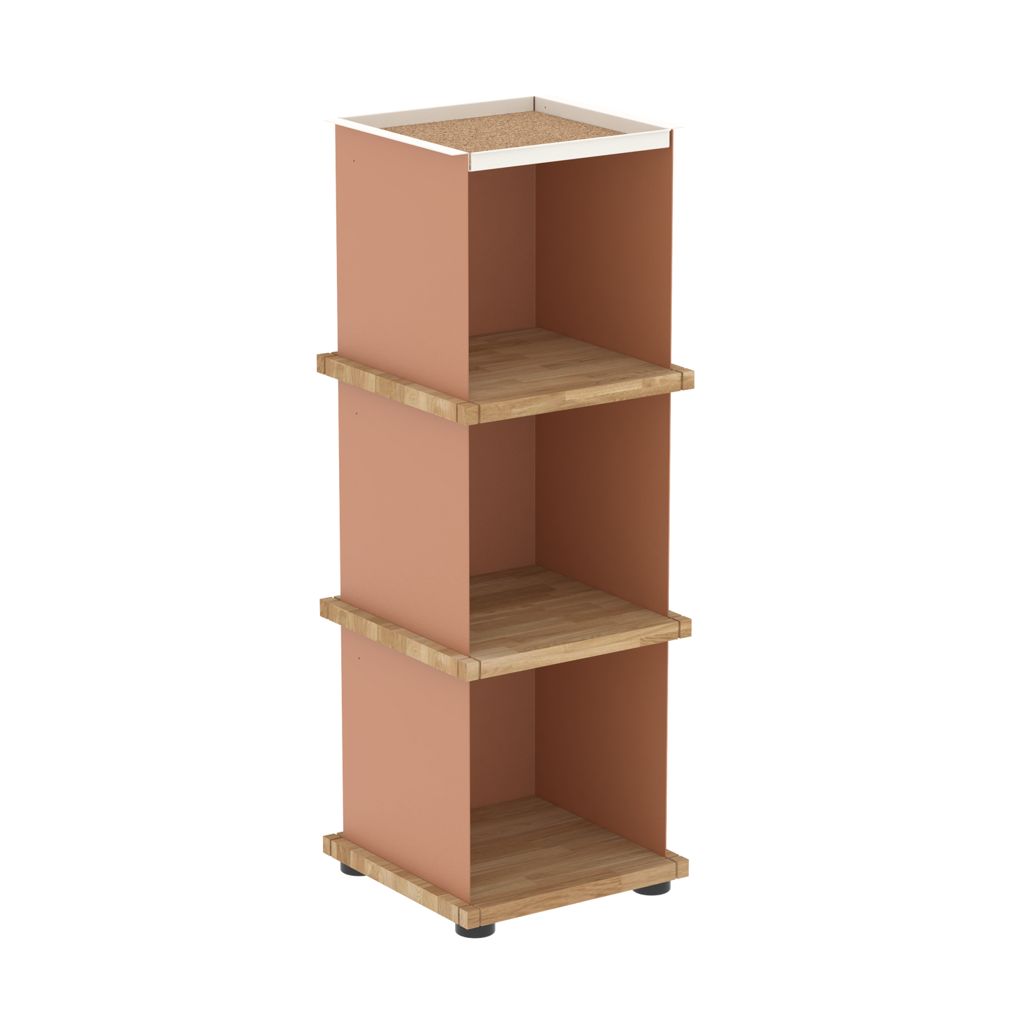 YU TRAY SHELF 1x3 – Ein schmales Regal mit besonderem Kopf. Denn beim oberen Abschluss handelt es sich um das vielseitige Tablett YU TRAY. Ein vielseitiges, universell verwendbares Regal, dass Raum und Ablagefläche auch an den kleinsten Orten schafft. Ideal für den Flur, das Homeoffice, die Küche, das Bad und überall, wo Stauraum benötigt wird.