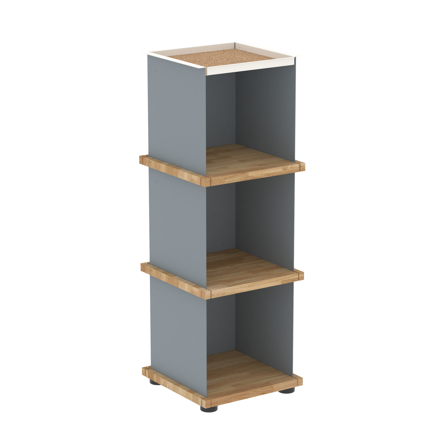 YU TRAY SHELF 1x3 – Ein schmales Regal mit besonderem Kopf. Denn beim oberen Abschluss handelt es sich um das vielseitige Tablett YU TRAY. Ein vielseitiges, universell verwendbares Regal, dass Raum und Ablagefläche auch an den kleinsten Orten schafft. Ideal für den Flur, das Homeoffice, die Küche, das Bad und überall, wo Stauraum benötigt wird.