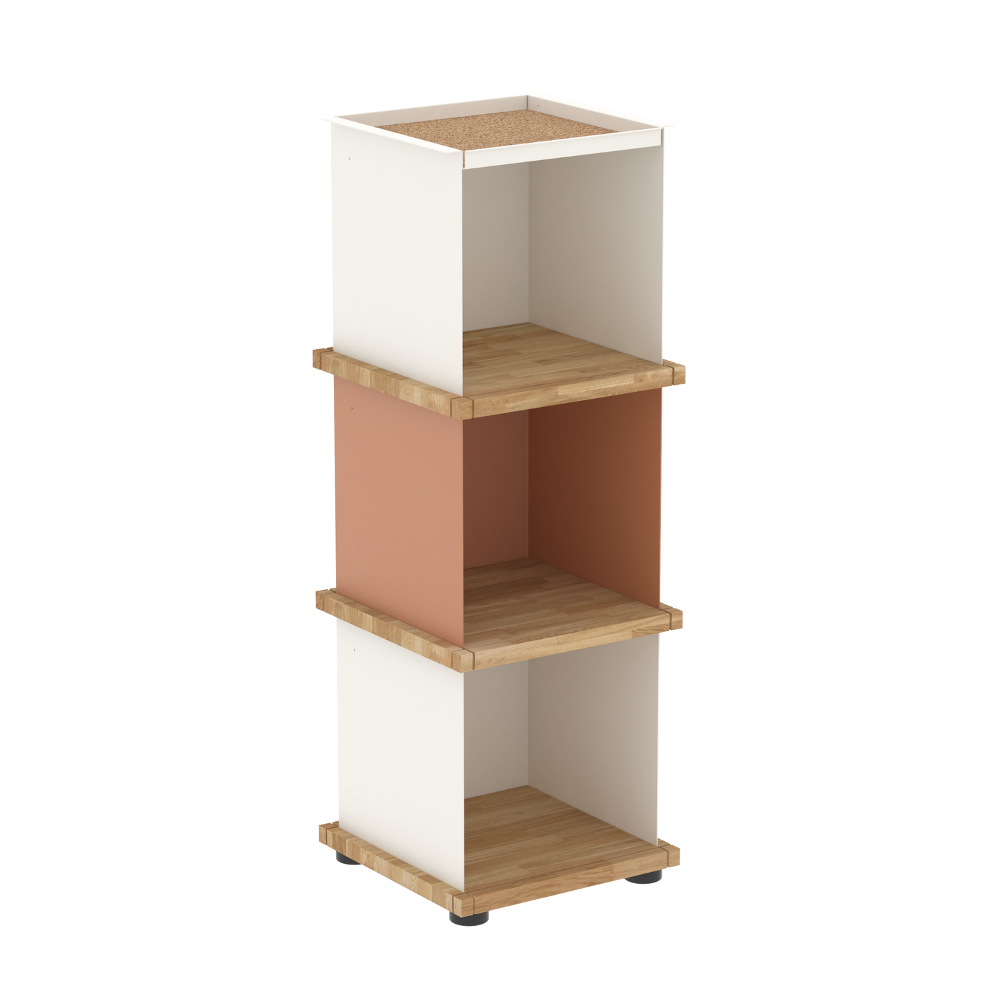 YU TRAY SHELF 1x3 – Ein schmales Regal mit besonderem Kopf. Denn beim oberen Abschluss handelt es sich um das vielseitige Tablett YU TRAY. Ein vielseitiges, universell verwendbares Regal, dass Raum und Ablagefläche auch an den kleinsten Orten schafft. Ideal für den Flur, das Homeoffice, die Küche, das Bad und überall, wo Stauraum benötigt wird.