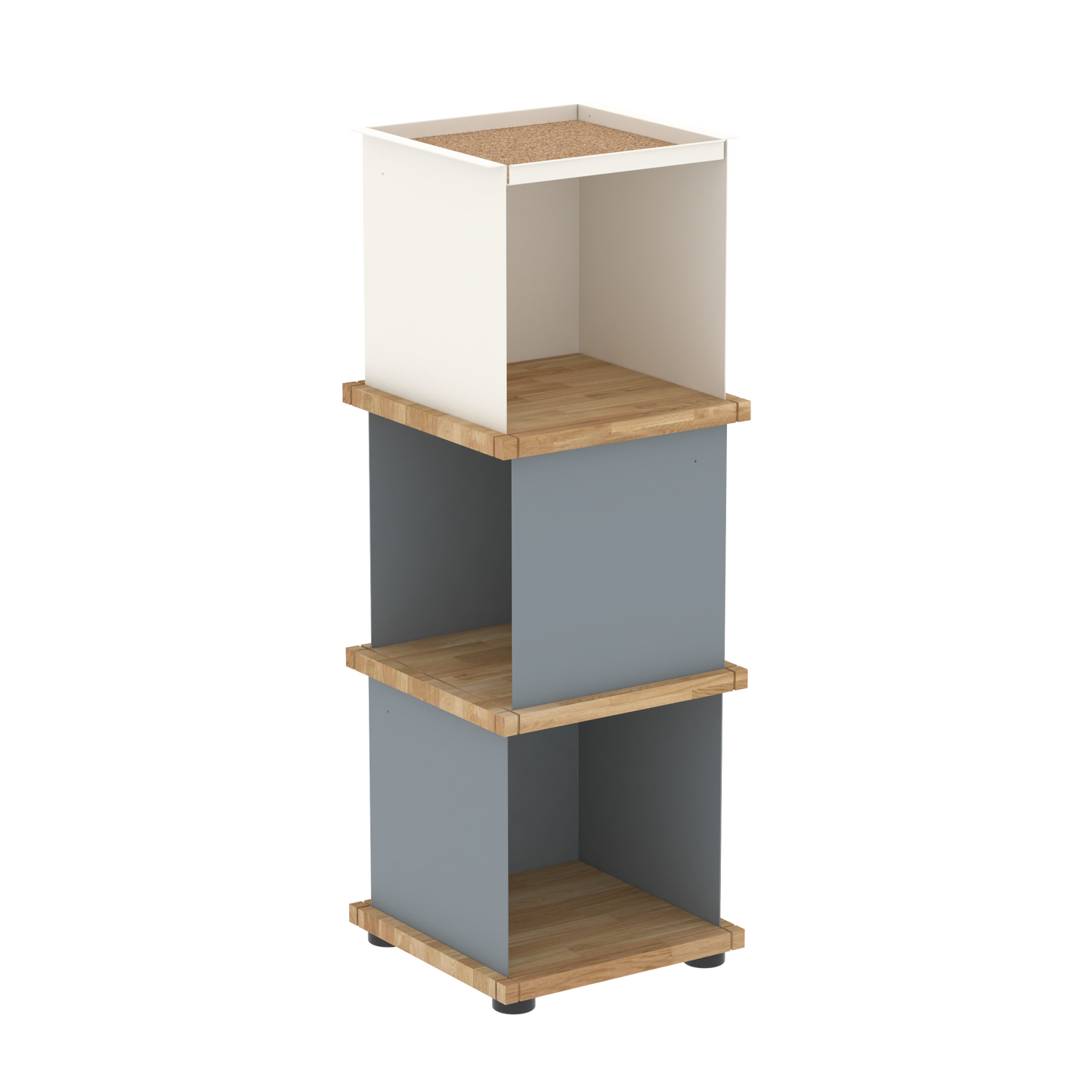 YU TRAY SHELF 1x3 – Ein schmales Regal mit besonderem Kopf. Denn beim oberen Abschluss handelt es sich um das vielseitige Tablett YU TRAY. Ein vielseitiges, universell verwendbares Regal, dass Raum und Ablagefläche auch an den kleinsten Orten schafft. Ideal für den Flur, das Homeoffice, die Küche, das Bad und überall, wo Stauraum benötigt wird.