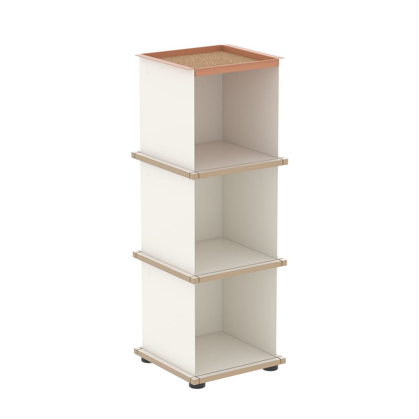 YU TRAY SHELF 1x3 – Ein schmales Regal mit besonderem Kopf. Denn beim oberen Abschluss handelt es sich um das vielseitige Tablett YU TRAY. Ein vielseitiges, universell verwendbares Regal, dass Raum und Ablagefläche auch an den kleinsten Orten schafft. Ideal für den Flur, das Homeoffice, die Küche, das Bad und überall, wo Stauraum benötigt wird.