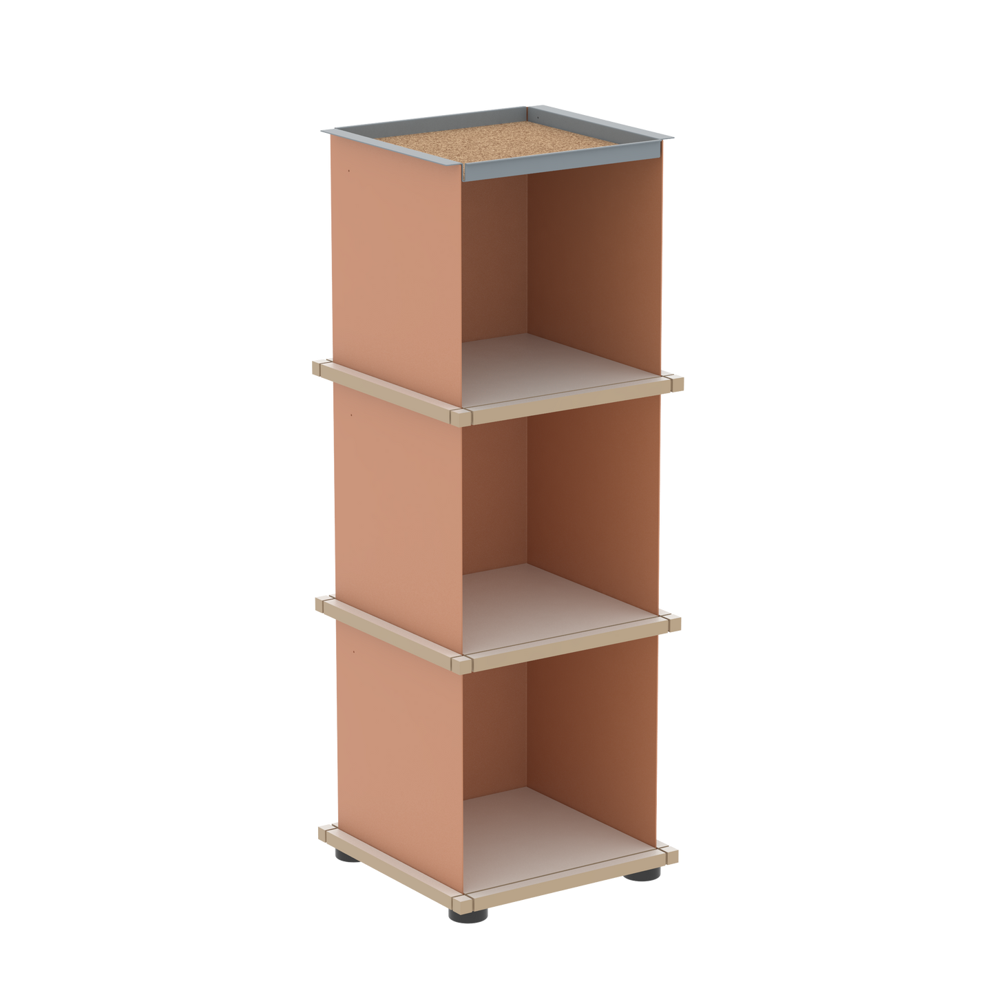YU TRAY SHELF 1x3 – Ein schmales Regal mit besonderem Kopf. Denn beim oberen Abschluss handelt es sich um das vielseitige Tablett YU TRAY. Ein vielseitiges, universell verwendbares Regal, dass Raum und Ablagefläche auch an den kleinsten Orten schafft. Ideal für den Flur, das Homeoffice, die Küche, das Bad und überall, wo Stauraum benötigt wird.