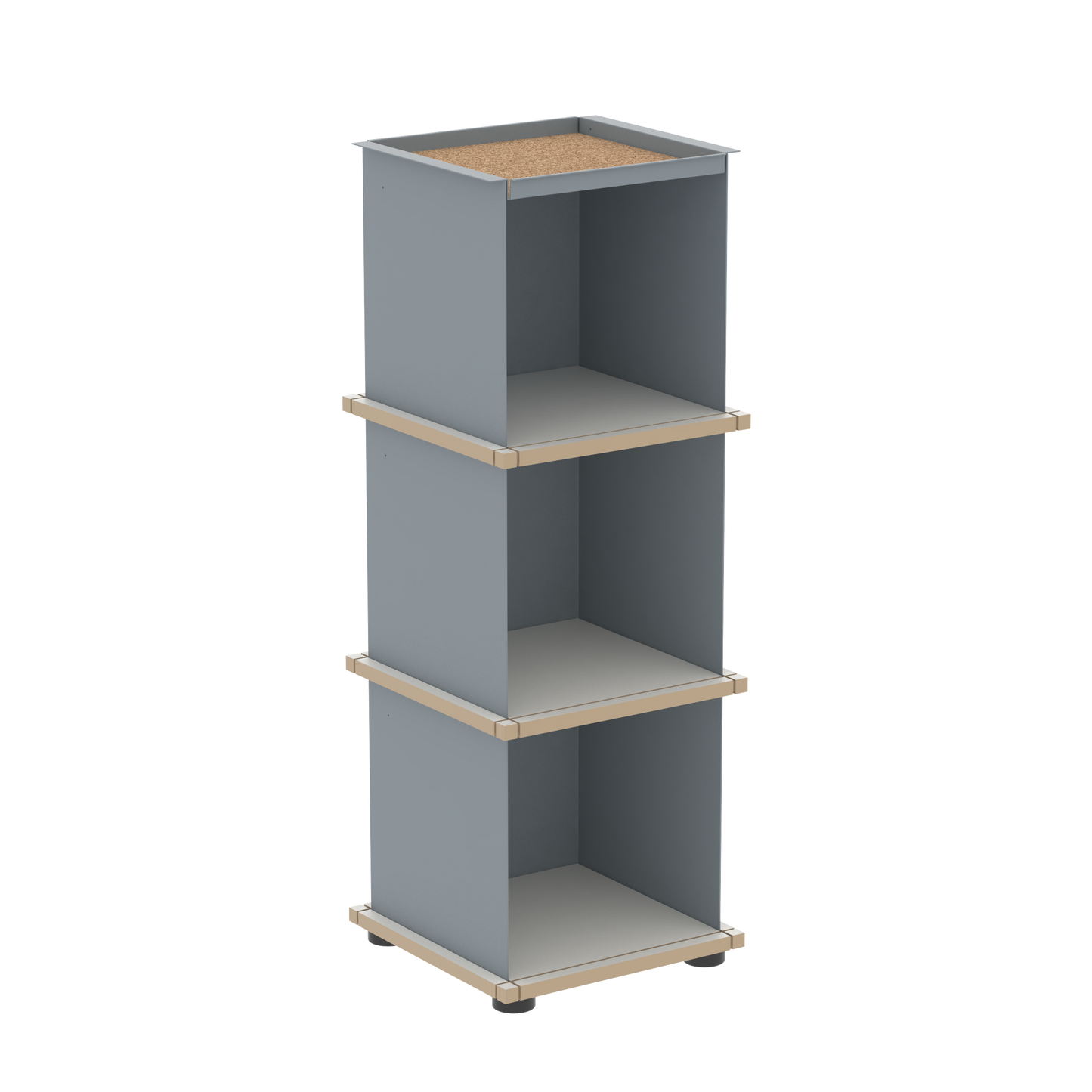 YU TRAY SHELF 1x3 – Ein schmales Regal mit besonderem Kopf. Denn beim oberen Abschluss handelt es sich um das vielseitige Tablett YU TRAY. Ein vielseitiges, universell verwendbares Regal, dass Raum und Ablagefläche auch an den kleinsten Orten schafft. Ideal für den Flur, das Homeoffice, die Küche, das Bad und überall, wo Stauraum benötigt wird.