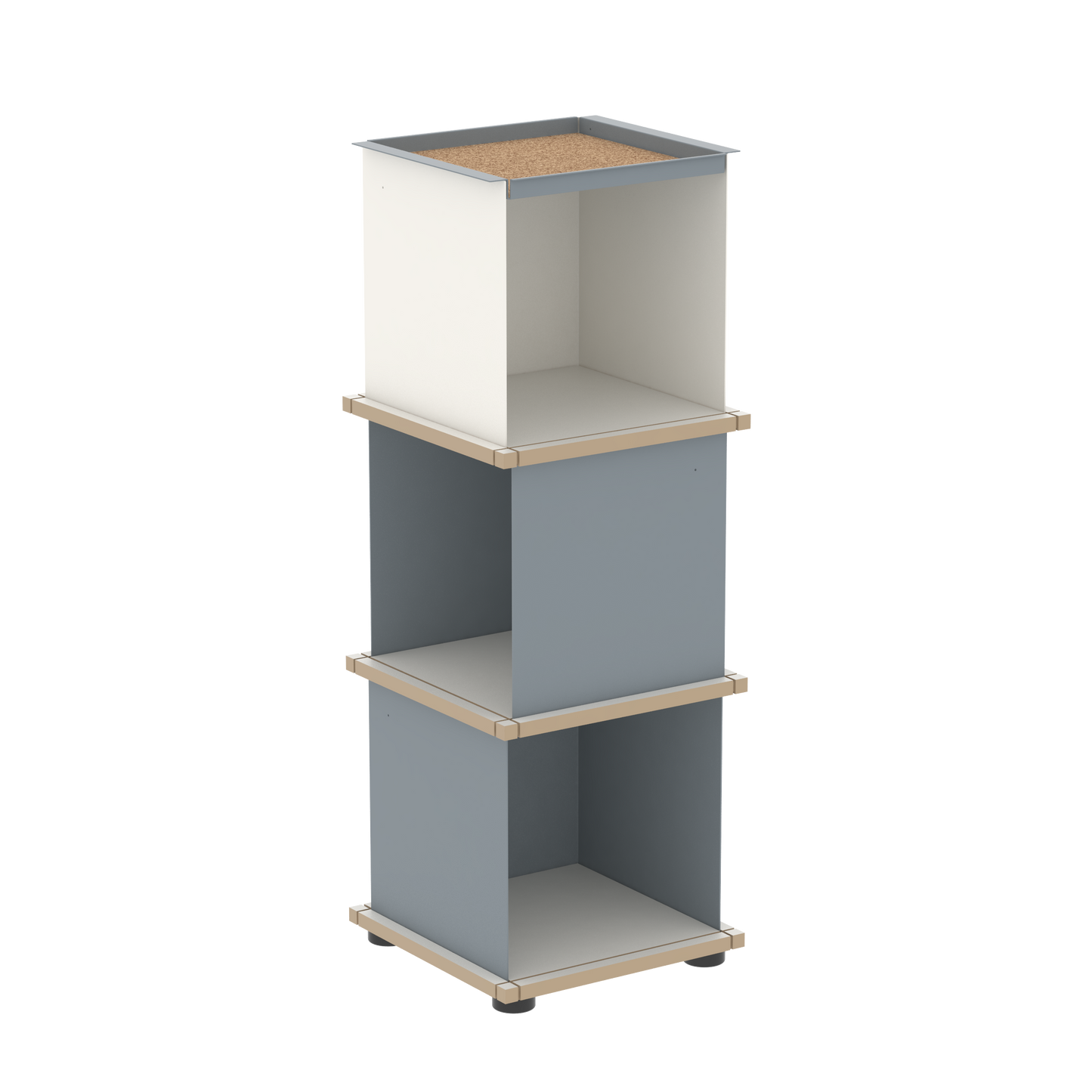 YU TRAY SHELF 1x3 – Ein schmales Regal mit besonderem Kopf. Denn beim oberen Abschluss handelt es sich um das vielseitige Tablett YU TRAY. Ein vielseitiges, universell verwendbares Regal, dass Raum und Ablagefläche auch an den kleinsten Orten schafft. Ideal für den Flur, das Homeoffice, die Küche, das Bad und überall, wo Stauraum benötigt wird.