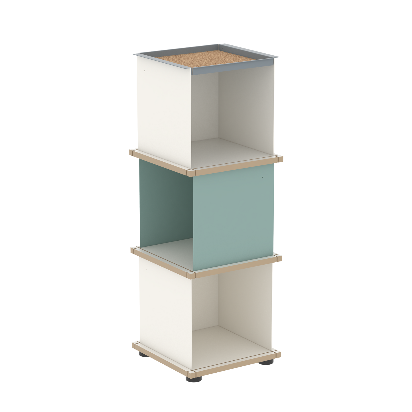 YU TRAY SHELF 1x3 – Ein schmales Regal mit besonderem Kopf. Denn beim oberen Abschluss handelt es sich um das vielseitige Tablett YU TRAY. Ein vielseitiges, universell verwendbares Regal, dass Raum und Ablagefläche auch an den kleinsten Orten schafft. Ideal für den Flur, das Homeoffice, die Küche, das Bad und überall, wo Stauraum benötigt wird.
