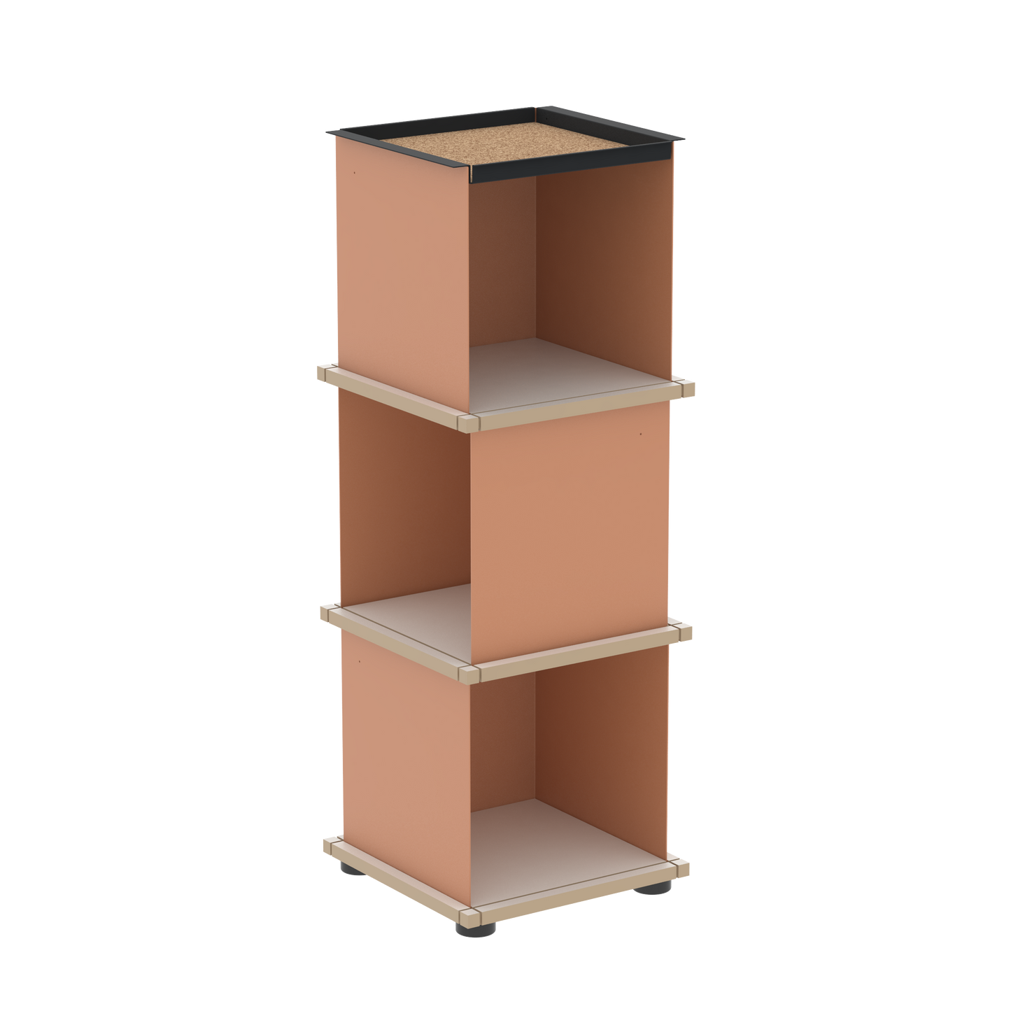 YU TRAY SHELF 1x3 – Ein schmales Regal mit besonderem Kopf. Denn beim oberen Abschluss handelt es sich um das vielseitige Tablett YU TRAY. Ein vielseitiges, universell verwendbares Regal, dass Raum und Ablagefläche auch an den kleinsten Orten schafft. Ideal für den Flur, das Homeoffice, die Küche, das Bad und überall, wo Stauraum benötigt wird.