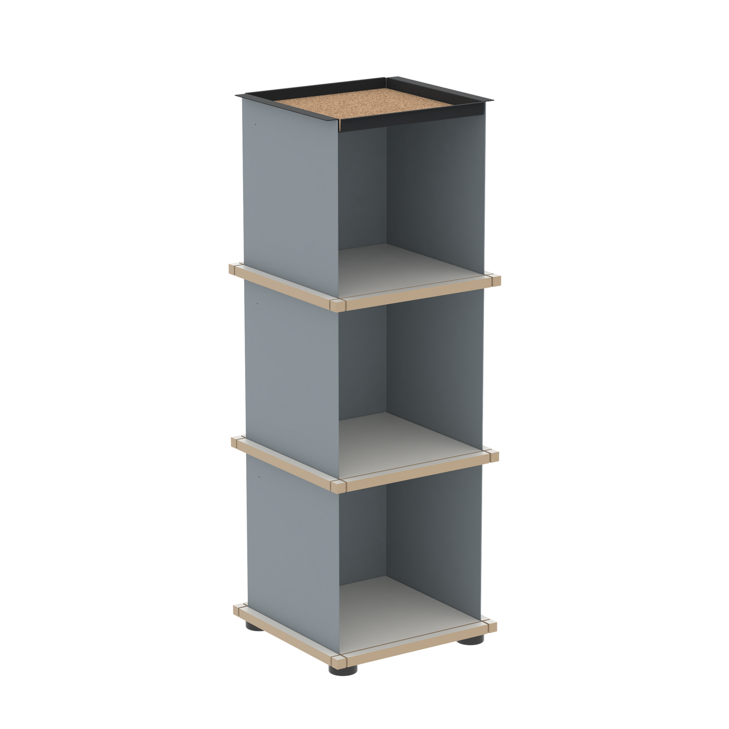YU TRAY SHELF 1x3 – Ein schmales Regal mit besonderem Kopf. Denn beim oberen Abschluss handelt es sich um das vielseitige Tablett YU TRAY. Ein vielseitiges, universell verwendbares Regal, dass Raum und Ablagefläche auch an den kleinsten Orten schafft. Ideal für den Flur, das Homeoffice, die Küche, das Bad und überall, wo Stauraum benötigt wird.