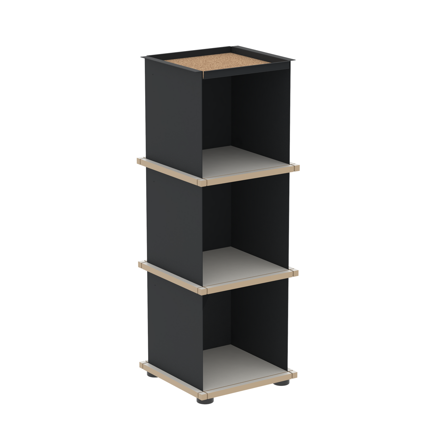 YU TRAY SHELF 1x3 – Ein schmales Regal mit besonderem Kopf. Denn beim oberen Abschluss handelt es sich um das vielseitige Tablett YU TRAY. Ein vielseitiges, universell verwendbares Regal, dass Raum und Ablagefläche auch an den kleinsten Orten schafft. Ideal für den Flur, das Homeoffice, die Küche, das Bad und überall, wo Stauraum benötigt wird.
