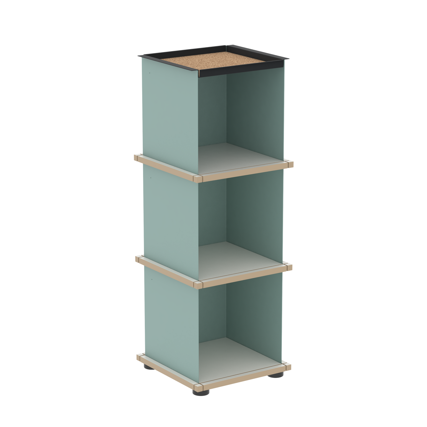 YU TRAY SHELF 1x3 – Ein schmales Regal mit besonderem Kopf. Denn beim oberen Abschluss handelt es sich um das vielseitige Tablett YU TRAY. Ein vielseitiges, universell verwendbares Regal, dass Raum und Ablagefläche auch an den kleinsten Orten schafft. Ideal für den Flur, das Homeoffice, die Küche, das Bad und überall, wo Stauraum benötigt wird.