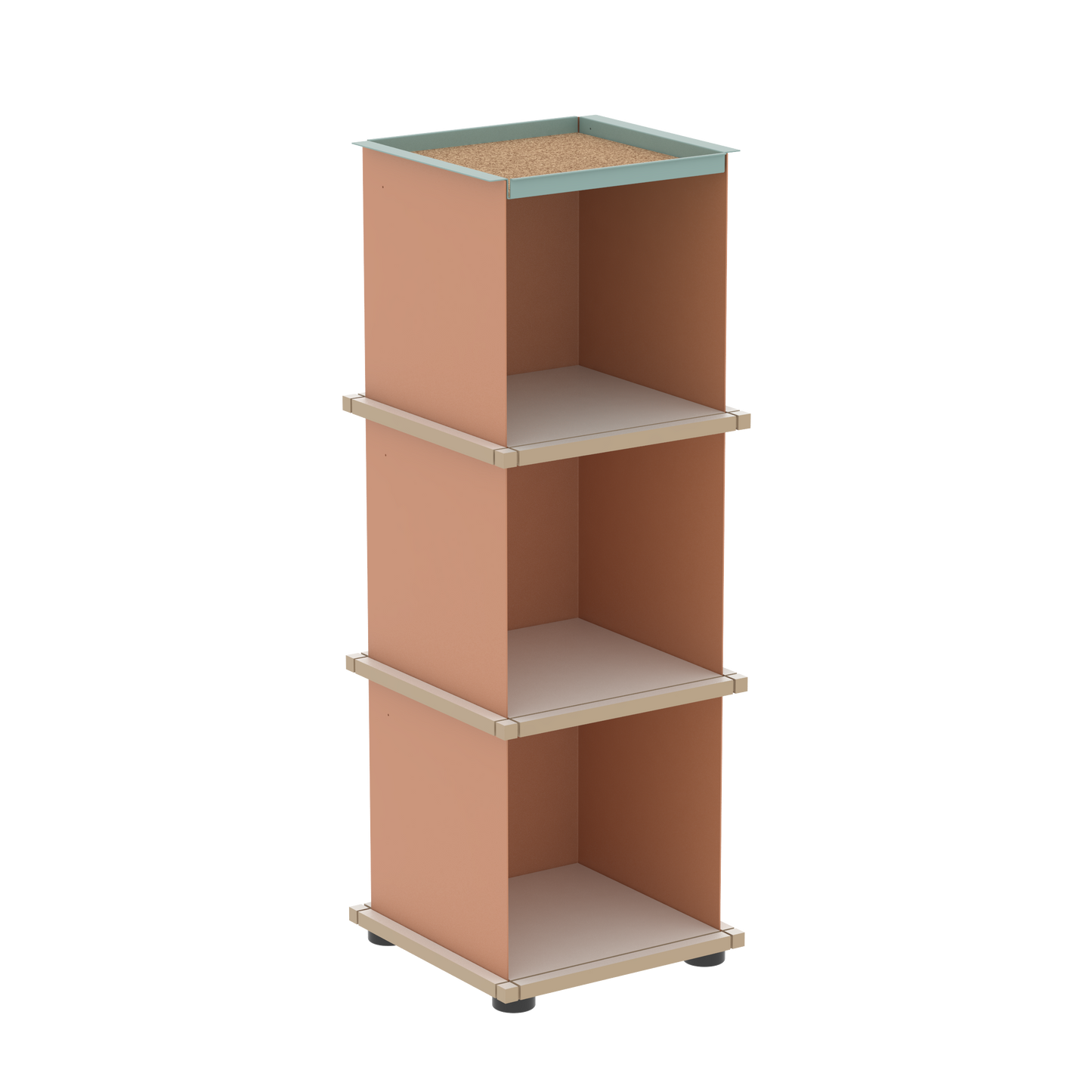 YU TRAY SHELF 1x3 – Ein schmales Regal mit besonderem Kopf. Denn beim oberen Abschluss handelt es sich um das vielseitige Tablett YU TRAY. Ein vielseitiges, universell verwendbares Regal, dass Raum und Ablagefläche auch an den kleinsten Orten schafft. Ideal für den Flur, das Homeoffice, die Küche, das Bad und überall, wo Stauraum benötigt wird.