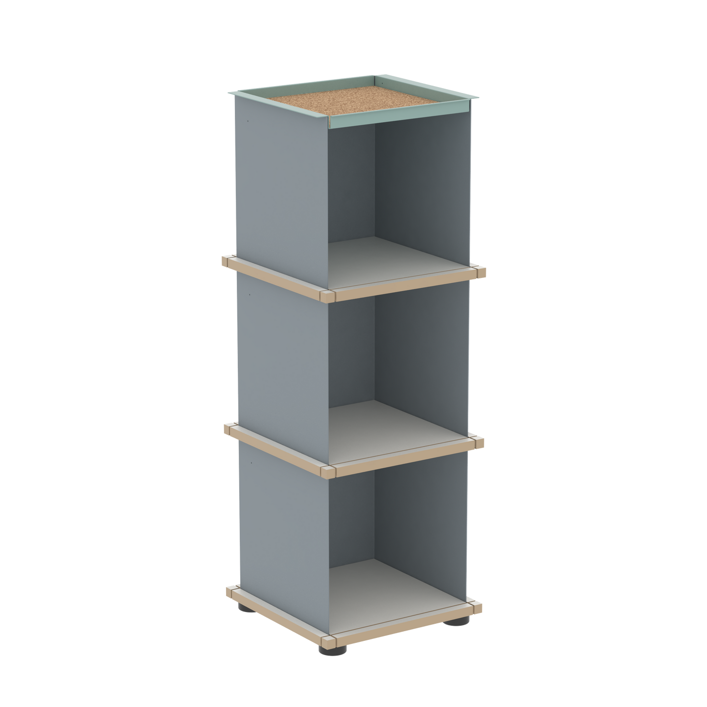 YU TRAY SHELF 1x3 – Ein schmales Regal mit besonderem Kopf. Denn beim oberen Abschluss handelt es sich um das vielseitige Tablett YU TRAY. Ein vielseitiges, universell verwendbares Regal, dass Raum und Ablagefläche auch an den kleinsten Orten schafft. Ideal für den Flur, das Homeoffice, die Küche, das Bad und überall, wo Stauraum benötigt wird.
