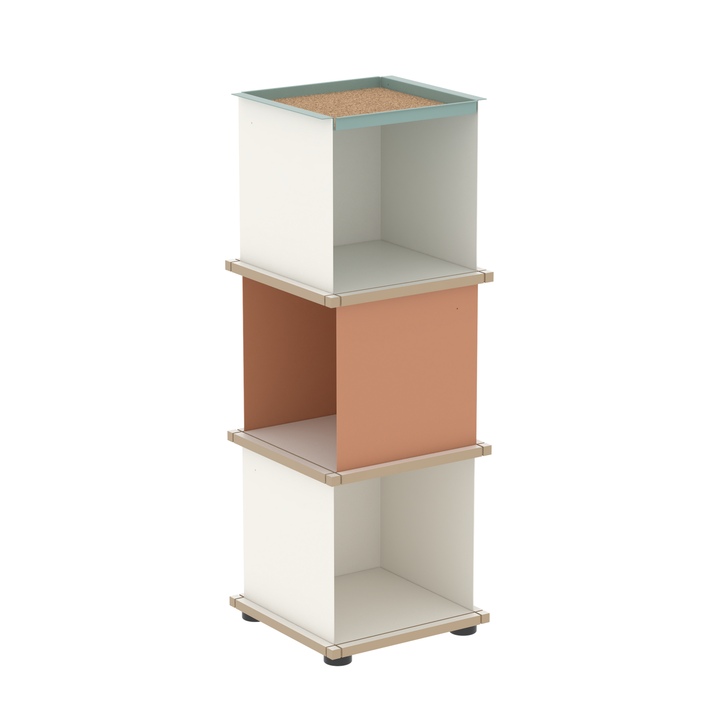 YU TRAY SHELF 1x3 – Ein schmales Regal mit besonderem Kopf. Denn beim oberen Abschluss handelt es sich um das vielseitige Tablett YU TRAY. Ein vielseitiges, universell verwendbares Regal, dass Raum und Ablagefläche auch an den kleinsten Orten schafft. Ideal für den Flur, das Homeoffice, die Küche, das Bad und überall, wo Stauraum benötigt wird.