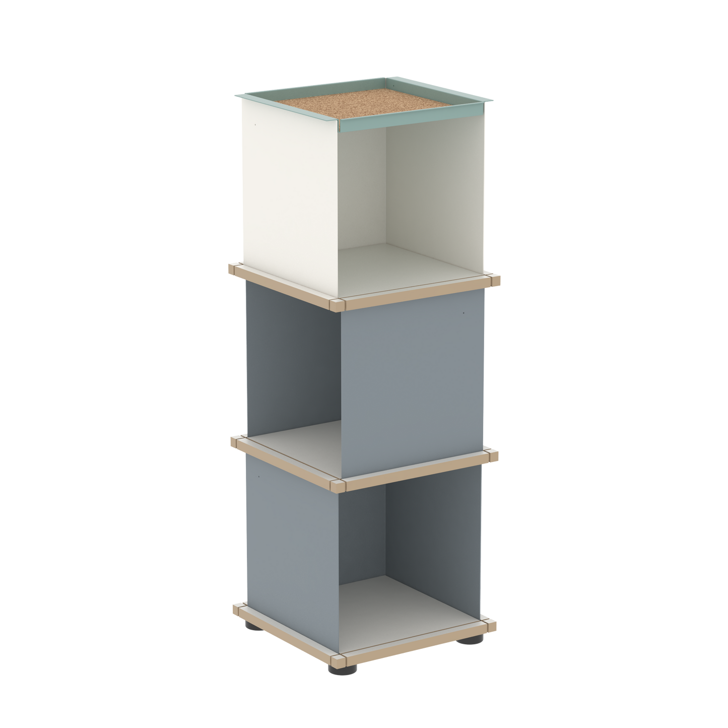 YU TRAY SHELF 1x3 – Ein schmales Regal mit besonderem Kopf. Denn beim oberen Abschluss handelt es sich um das vielseitige Tablett YU TRAY. Ein vielseitiges, universell verwendbares Regal, dass Raum und Ablagefläche auch an den kleinsten Orten schafft. Ideal für den Flur, das Homeoffice, die Küche, das Bad und überall, wo Stauraum benötigt wird.