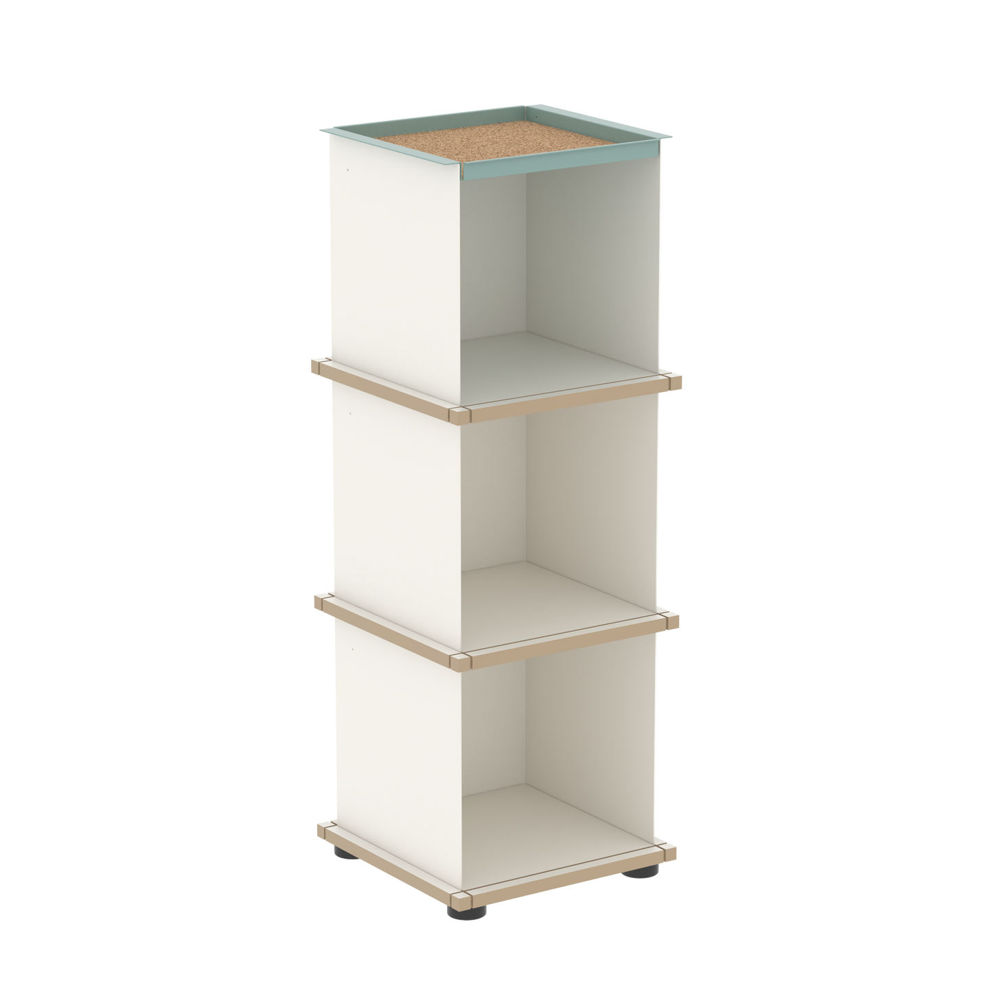 YU TRAY SHELF 1x3 – Ein schmales Regal mit besonderem Kopf. Denn beim oberen Abschluss handelt es sich um das vielseitige Tablett YU TRAY. Ein vielseitiges, universell verwendbares Regal, dass Raum und Ablagefläche auch an den kleinsten Orten schafft. Ideal für den Flur, das Homeoffice, die Küche, das Bad und überall, wo Stauraum benötigt wird.