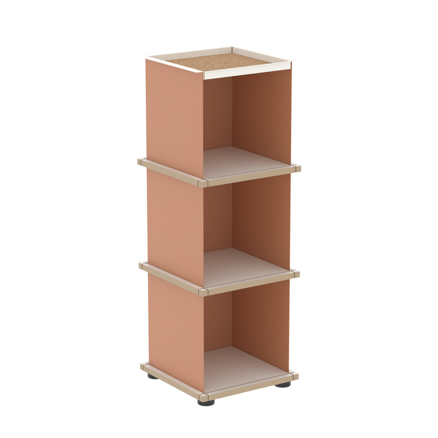 YU TRAY SHELF 1x3 – Ein schmales Regal mit besonderem Kopf. Denn beim oberen Abschluss handelt es sich um das vielseitige Tablett YU TRAY. Ein vielseitiges, universell verwendbares Regal, dass Raum und Ablagefläche auch an den kleinsten Orten schafft. Ideal für den Flur, das Homeoffice, die Küche, das Bad und überall, wo Stauraum benötigt wird.