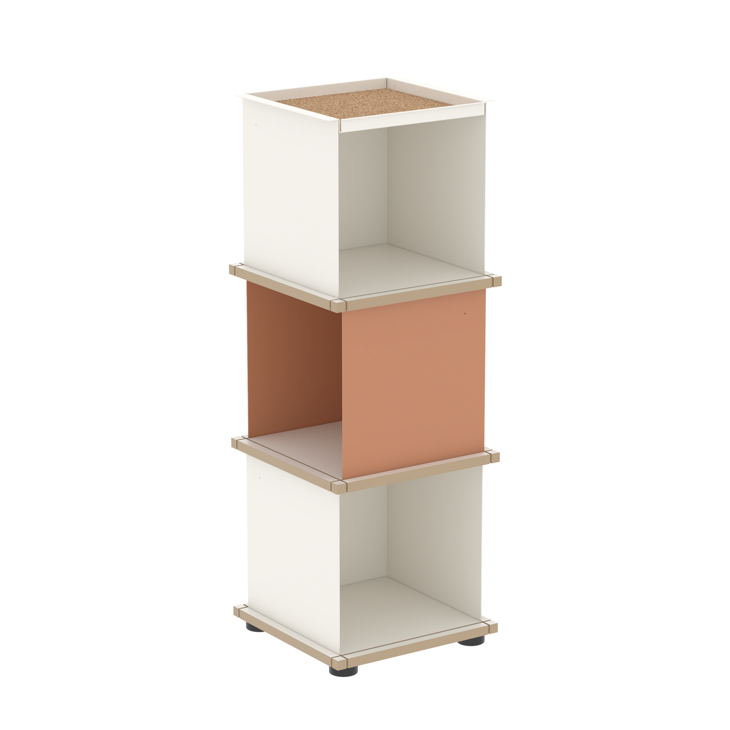YU TRAY SHELF 1x3 – Ein schmales Regal mit besonderem Kopf. Denn beim oberen Abschluss handelt es sich um das vielseitige Tablett YU TRAY. Ein vielseitiges, universell verwendbares Regal, dass Raum und Ablagefläche auch an den kleinsten Orten schafft. Ideal für den Flur, das Homeoffice, die Küche, das Bad und überall, wo Stauraum benötigt wird.