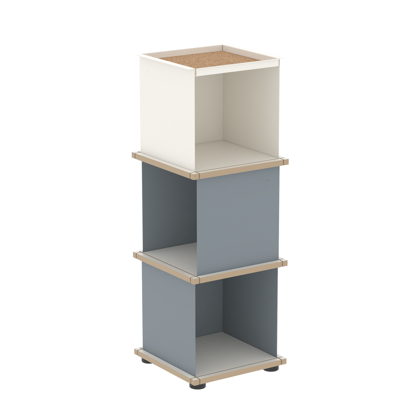 YU TRAY SHELF 1x3 – Ein schmales Regal mit besonderem Kopf. Denn beim oberen Abschluss handelt es sich um das vielseitige Tablett YU TRAY. Ein vielseitiges, universell verwendbares Regal, dass Raum und Ablagefläche auch an den kleinsten Orten schafft. Ideal für den Flur, das Homeoffice, die Küche, das Bad und überall, wo Stauraum benötigt wird.