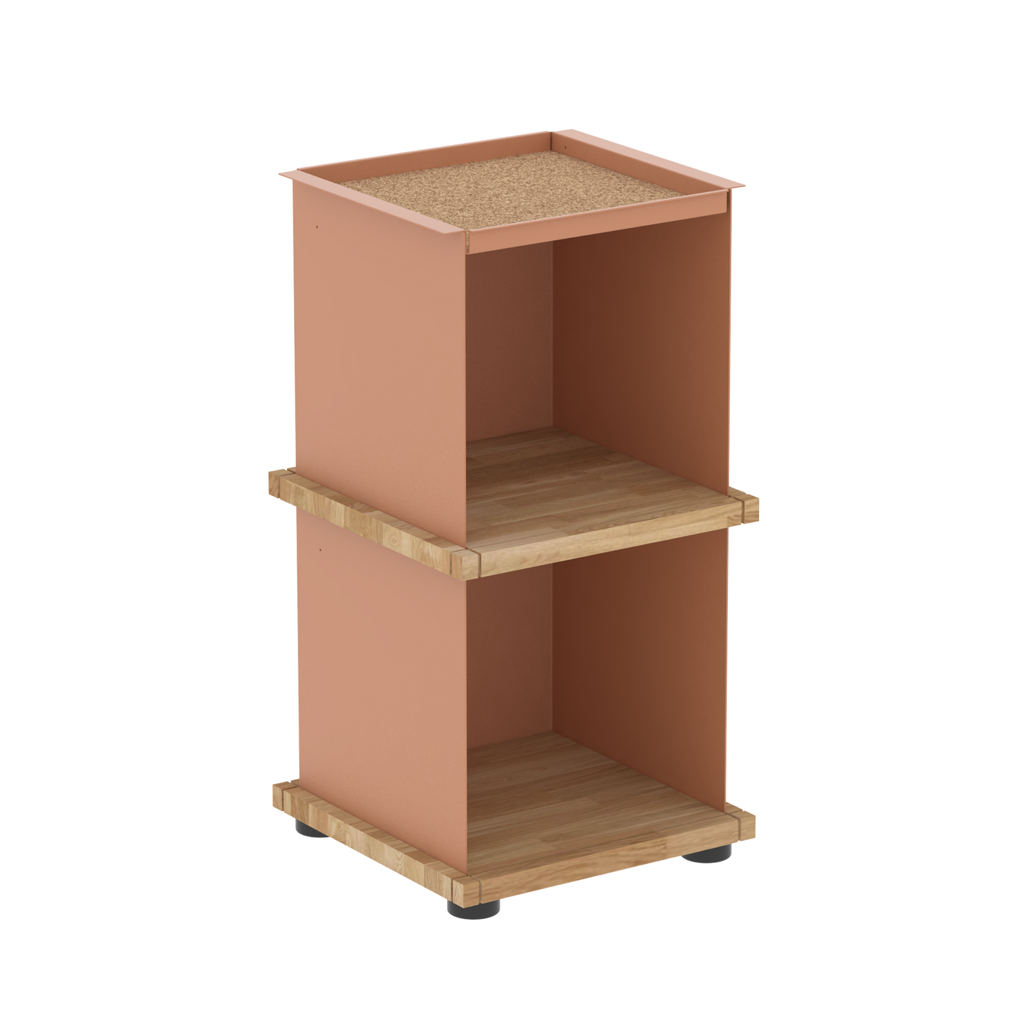 YU TRAY SHELF 1x2 – Beistelltisch und kleines Regal mit besonderem Kopf. Denn beim oberen Abschluss handelt es sich um das vielseitige Tablett YU TRAY. Ob als Beistelltisch, Nachttisch oder universelles Regal schafft YU TRAY SHELF 1x2 Raum und Ablagefläche auch an den kleinsten Orten. Ideal für den Flur, das Homeoffice, die Küche, das Bad und überall, wo Stauraum benötigt wird.
