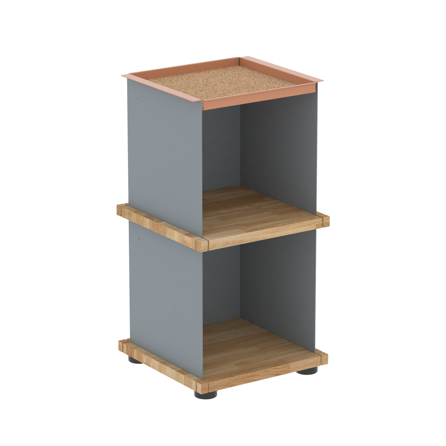 YU TRAY SHELF 1x2 – Beistelltisch und kleines Regal mit besonderem Kopf. Denn beim oberen Abschluss handelt es sich um das vielseitige Tablett YU TRAY. Ob als Beistelltisch, Nachttisch oder universelles Regal schafft YU TRAY SHELF 1x2 Raum und Ablagefläche auch an den kleinsten Orten. Ideal für den Flur, das Homeoffice, die Küche, das Bad und überall, wo Stauraum benötigt wird.