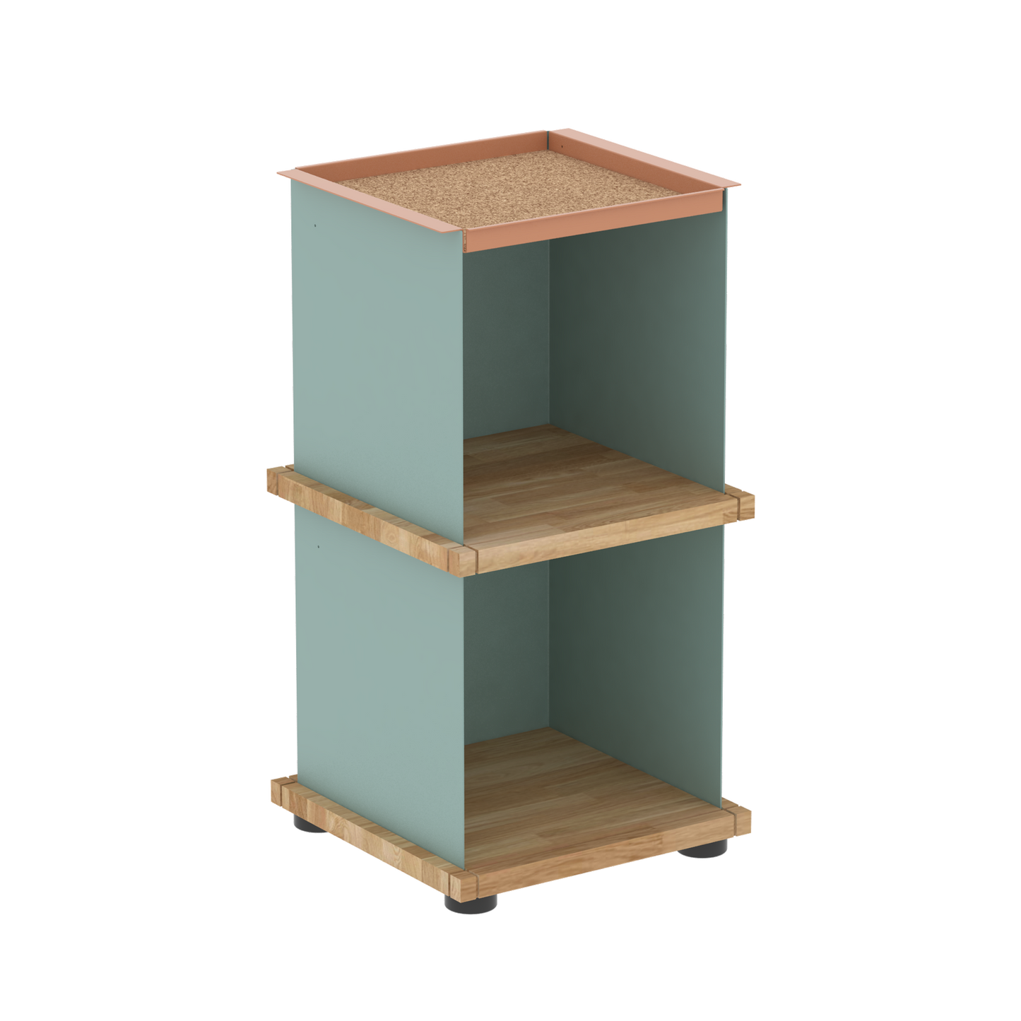 YU TRAY SHELF 1x2 – Beistelltisch und kleines Regal mit besonderem Kopf. Denn beim oberen Abschluss handelt es sich um das vielseitige Tablett YU TRAY. Ob als Beistelltisch, Nachttisch oder universelles Regal schafft YU TRAY SHELF 1x2 Raum und Ablagefläche auch an den kleinsten Orten. Ideal für den Flur, das Homeoffice, die Küche, das Bad und überall, wo Stauraum benötigt wird.