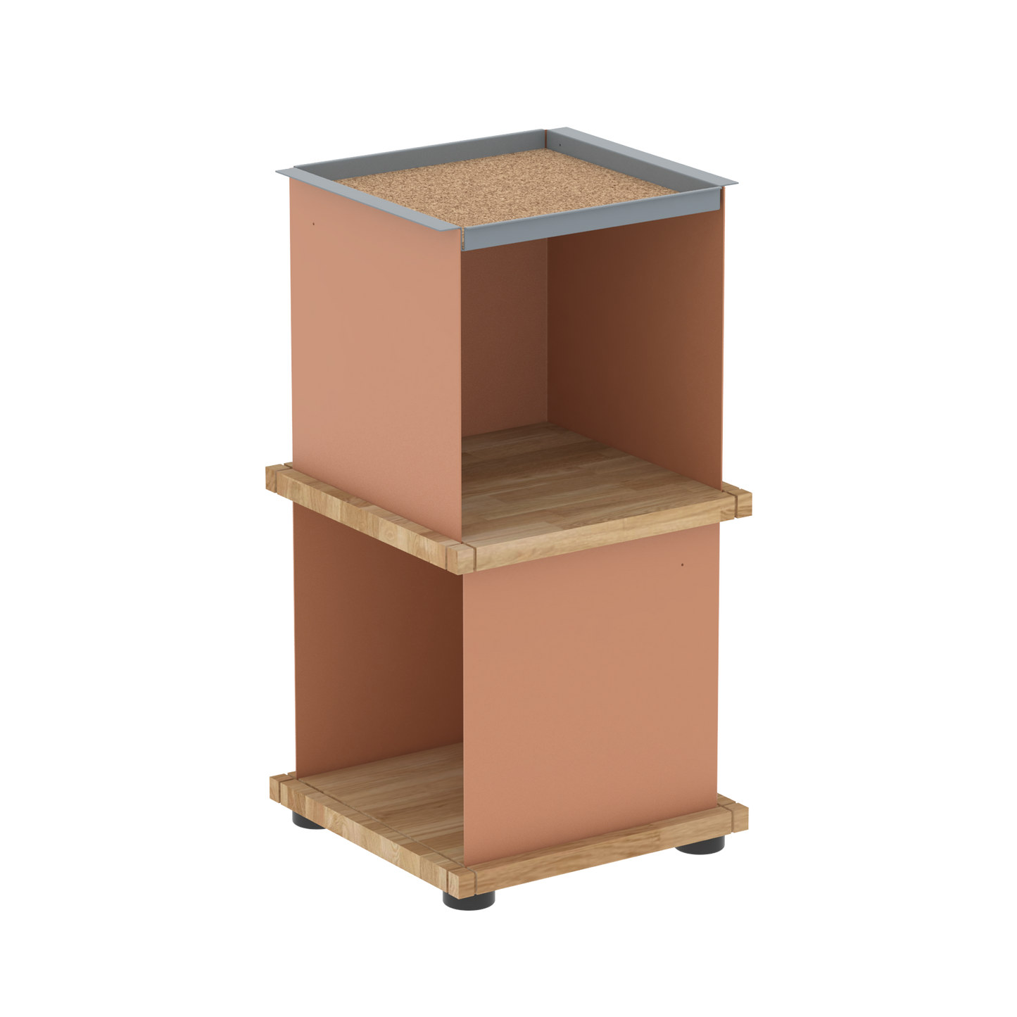 YU TRAY SHELF 1x2 – Beistelltisch und kleines Regal mit besonderem Kopf. Denn beim oberen Abschluss handelt es sich um das vielseitige Tablett YU TRAY. Ob als Beistelltisch, Nachttisch oder universelles Regal schafft YU TRAY SHELF 1x2 Raum und Ablagefläche auch an den kleinsten Orten. Ideal für den Flur, das Homeoffice, die Küche, das Bad und überall, wo Stauraum benötigt wird.