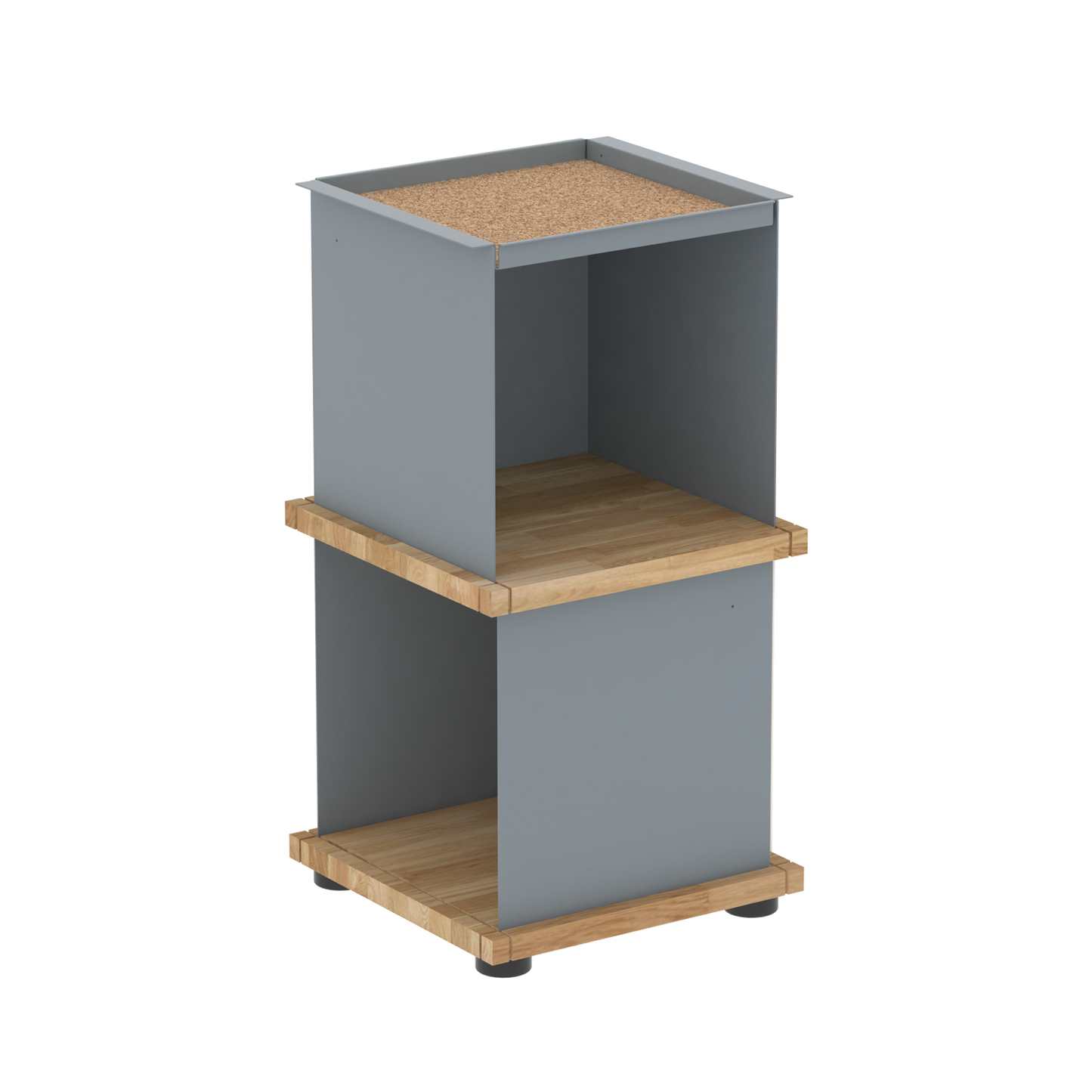 YU TRAY SHELF 1x2 – Beistelltisch und kleines Regal mit besonderem Kopf. Denn beim oberen Abschluss handelt es sich um das vielseitige Tablett YU TRAY. Ob als Beistelltisch, Nachttisch oder universelles Regal schafft YU TRAY SHELF 1x2 Raum und Ablagefläche auch an den kleinsten Orten. Ideal für den Flur, das Homeoffice, die Küche, das Bad und überall, wo Stauraum benötigt wird.