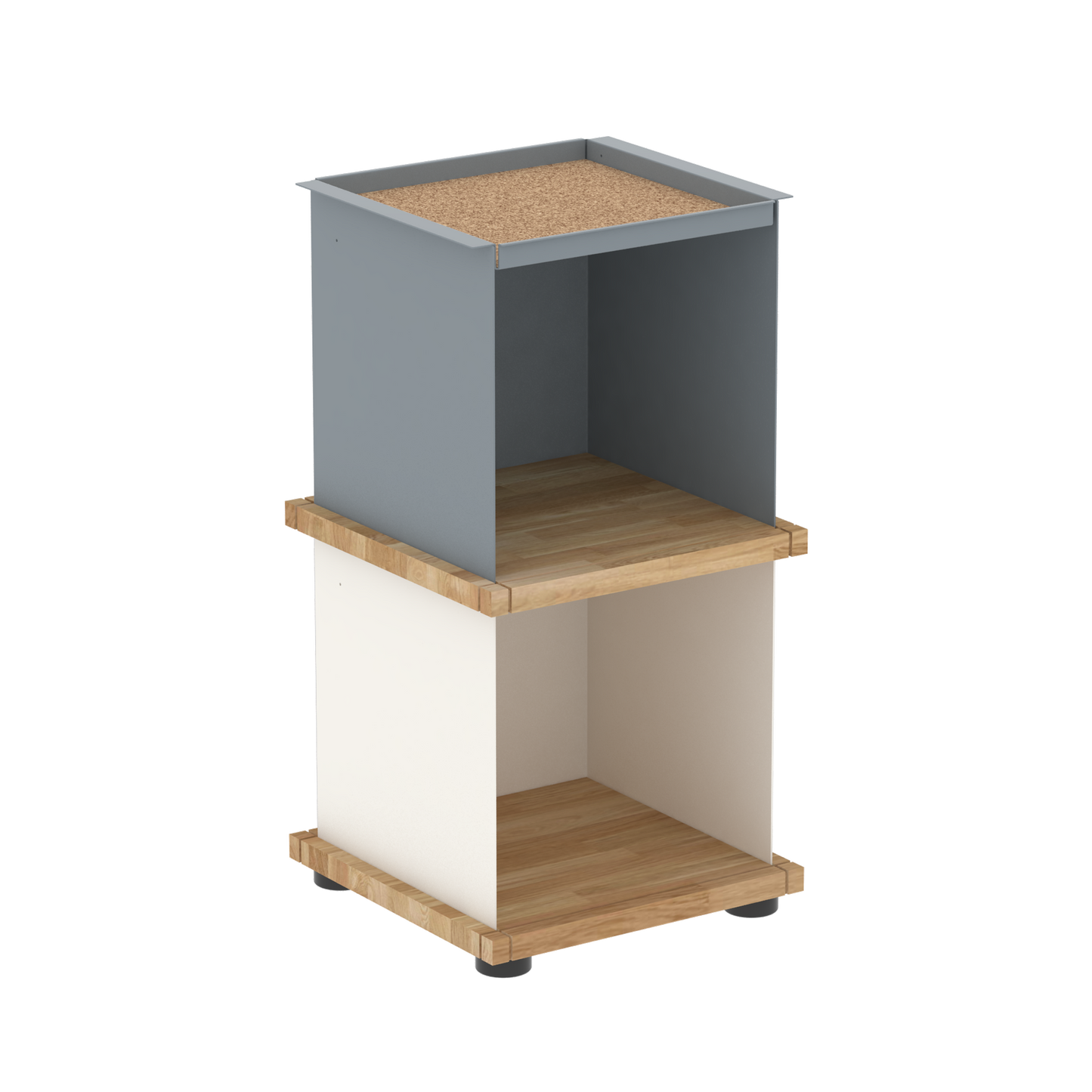 YU TRAY SHELF 1x2 – Beistelltisch und kleines Regal mit besonderem Kopf. Denn beim oberen Abschluss handelt es sich um das vielseitige Tablett YU TRAY. Ob als Beistelltisch, Nachttisch oder universelles Regal schafft YU TRAY SHELF 1x2 Raum und Ablagefläche auch an den kleinsten Orten. Ideal für den Flur, das Homeoffice, die Küche, das Bad und überall, wo Stauraum benötigt wird.