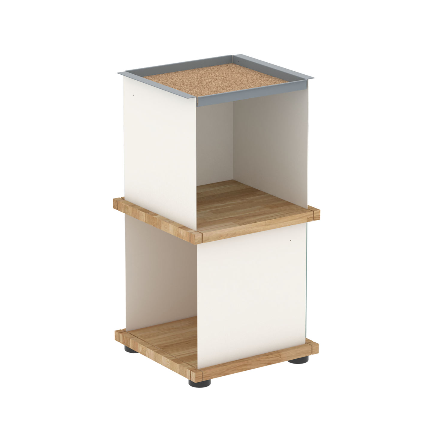 YU TRAY SHELF 1x2 – Beistelltisch und kleines Regal mit besonderem Kopf. Denn beim oberen Abschluss handelt es sich um das vielseitige Tablett YU TRAY. Ob als Beistelltisch, Nachttisch oder universelles Regal schafft YU TRAY SHELF 1x2 Raum und Ablagefläche auch an den kleinsten Orten. Ideal für den Flur, das Homeoffice, die Küche, das Bad und überall, wo Stauraum benötigt wird.