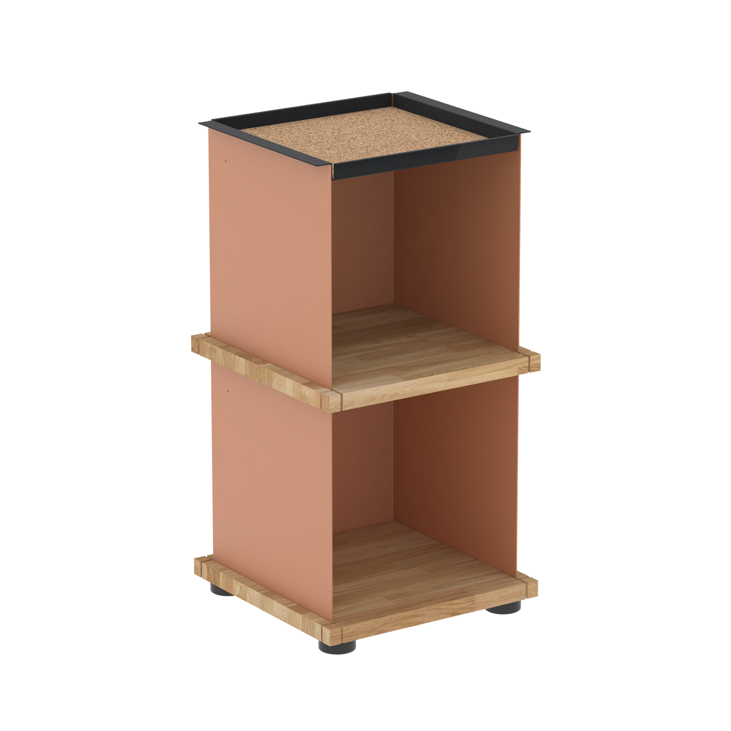 YU TRAY SHELF 1x2 – Beistelltisch und kleines Regal mit besonderem Kopf. Denn beim oberen Abschluss handelt es sich um das vielseitige Tablett YU TRAY. Ob als Beistelltisch, Nachttisch oder universelles Regal schafft YU TRAY SHELF 1x2 Raum und Ablagefläche auch an den kleinsten Orten. Ideal für den Flur, das Homeoffice, die Küche, das Bad und überall, wo Stauraum benötigt wird.