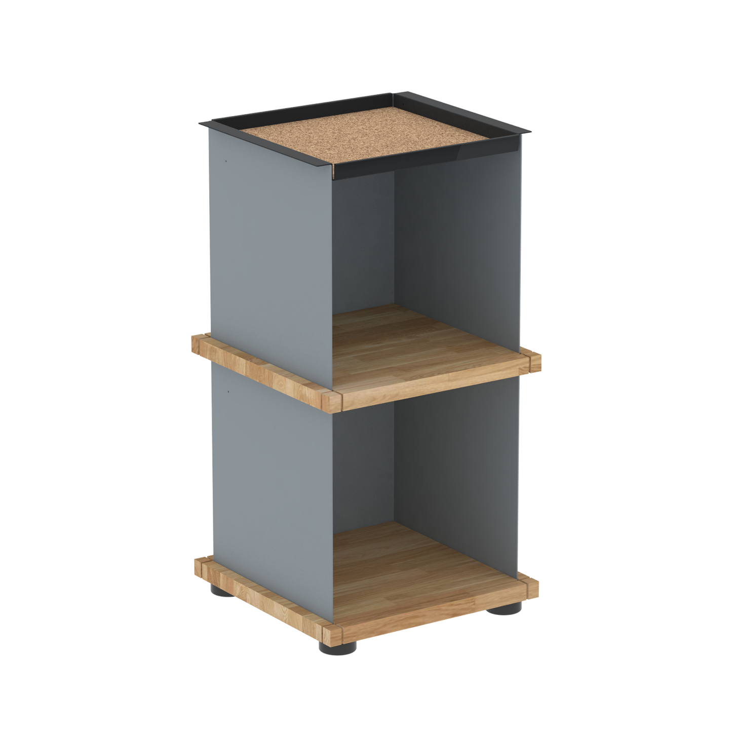 YU TRAY SHELF 1x2 – Beistelltisch und kleines Regal mit besonderem Kopf. Denn beim oberen Abschluss handelt es sich um das vielseitige Tablett YU TRAY. Ob als Beistelltisch, Nachttisch oder universelles Regal schafft YU TRAY SHELF 1x2 Raum und Ablagefläche auch an den kleinsten Orten. Ideal für den Flur, das Homeoffice, die Küche, das Bad und überall, wo Stauraum benötigt wird.