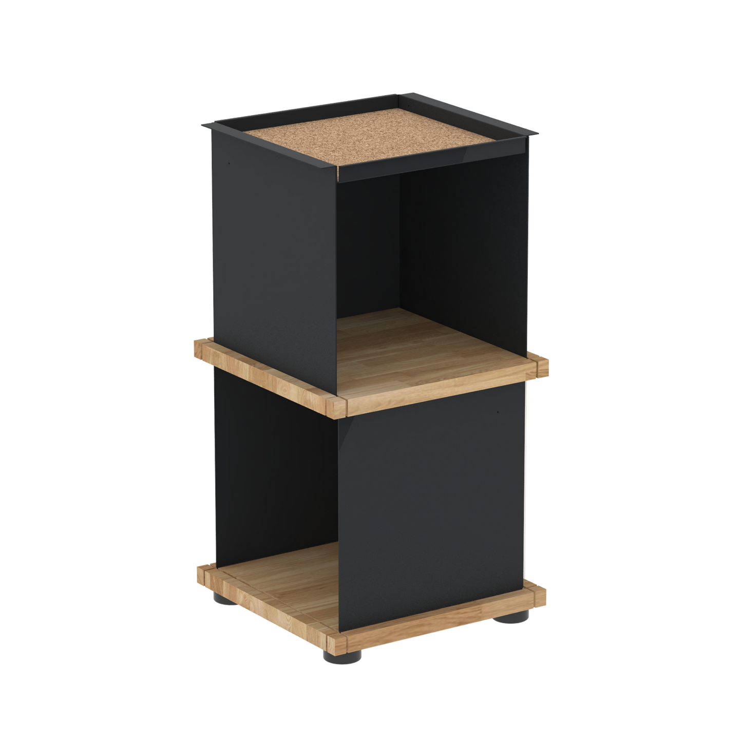 YU TRAY SHELF 1x2 – Beistelltisch und kleines Regal mit besonderem Kopf. Denn beim oberen Abschluss handelt es sich um das vielseitige Tablett YU TRAY. Ob als Beistelltisch, Nachttisch oder universelles Regal schafft YU TRAY SHELF 1x2 Raum und Ablagefläche auch an den kleinsten Orten. Ideal für den Flur, das Homeoffice, die Küche, das Bad und überall, wo Stauraum benötigt wird.