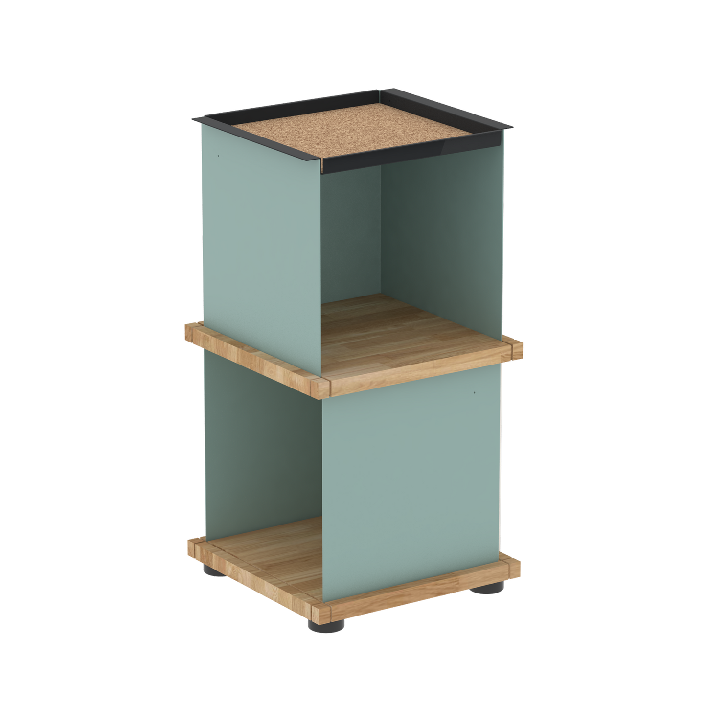 YU TRAY SHELF 1x2 – Beistelltisch und kleines Regal mit besonderem Kopf. Denn beim oberen Abschluss handelt es sich um das vielseitige Tablett YU TRAY. Ob als Beistelltisch, Nachttisch oder universelles Regal schafft YU TRAY SHELF 1x2 Raum und Ablagefläche auch an den kleinsten Orten. Ideal für den Flur, das Homeoffice, die Küche, das Bad und überall, wo Stauraum benötigt wird.