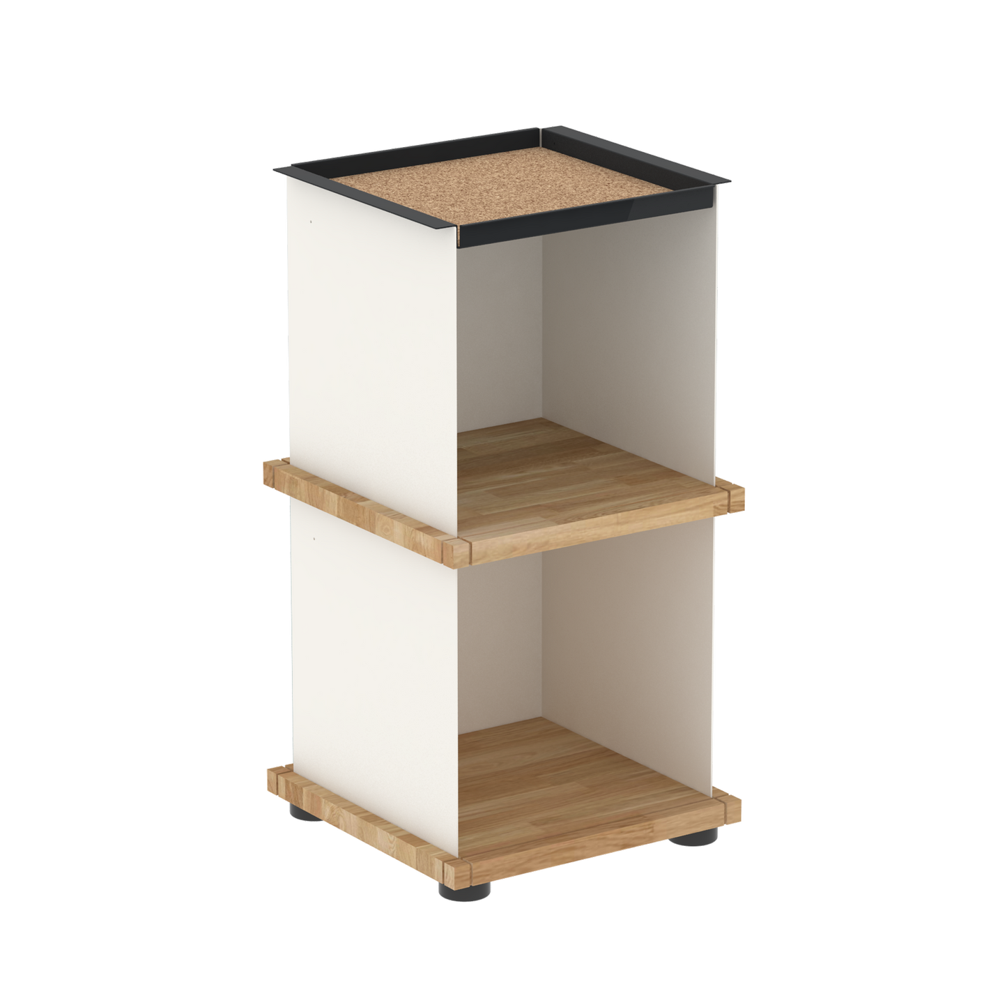 YU TRAY SHELF 1x2 – Beistelltisch und kleines Regal mit besonderem Kopf. Denn beim oberen Abschluss handelt es sich um das vielseitige Tablett YU TRAY. Ob als Beistelltisch, Nachttisch oder universelles Regal schafft YU TRAY SHELF 1x2 Raum und Ablagefläche auch an den kleinsten Orten. Ideal für den Flur, das Homeoffice, die Küche, das Bad und überall, wo Stauraum benötigt wird.