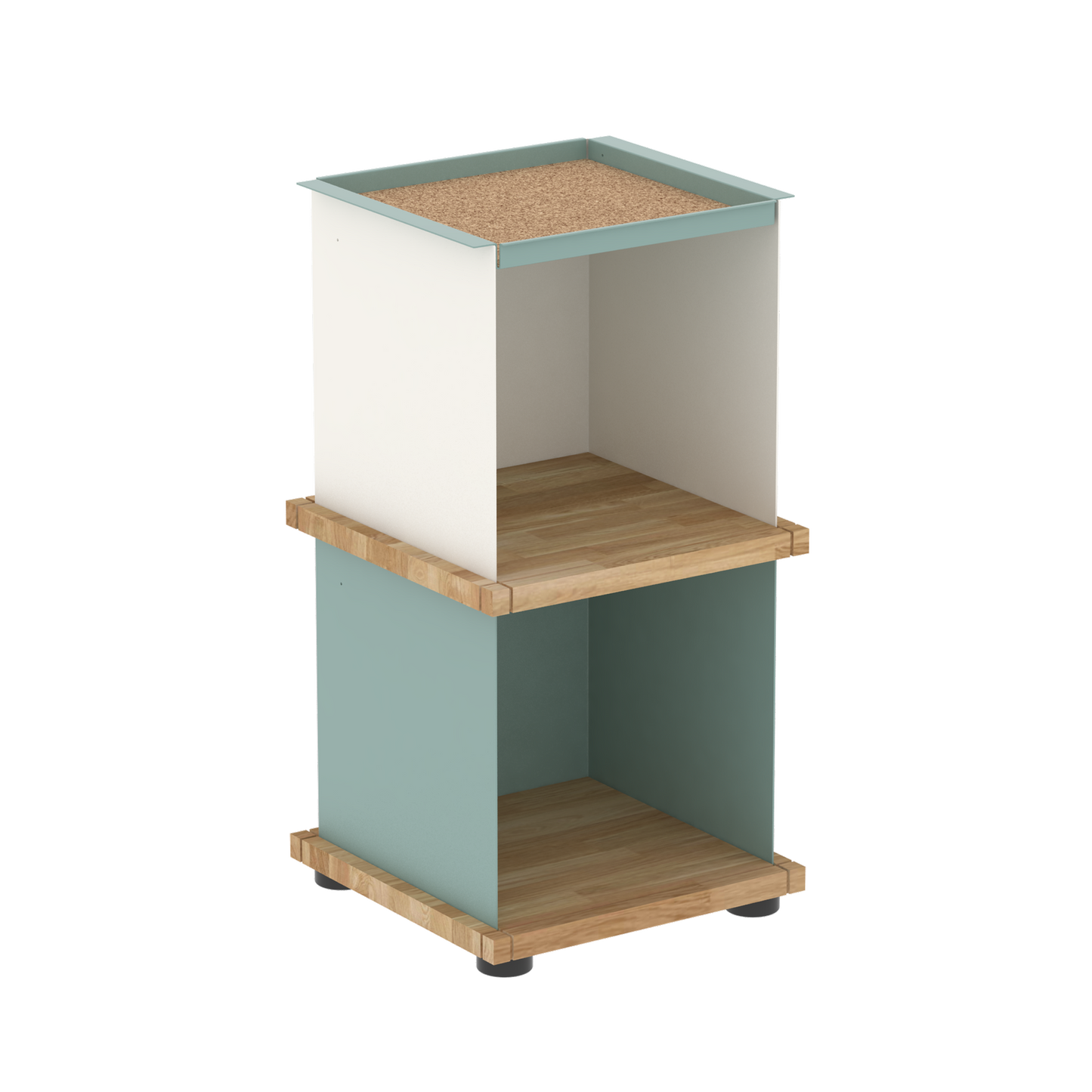 YU TRAY SHELF 1x2 – Beistelltisch und kleines Regal mit besonderem Kopf. Denn beim oberen Abschluss handelt es sich um das vielseitige Tablett YU TRAY. Ob als Beistelltisch, Nachttisch oder universelles Regal schafft YU TRAY SHELF 1x2 Raum und Ablagefläche auch an den kleinsten Orten. Ideal für den Flur, das Homeoffice, die Küche, das Bad und überall, wo Stauraum benötigt wird.